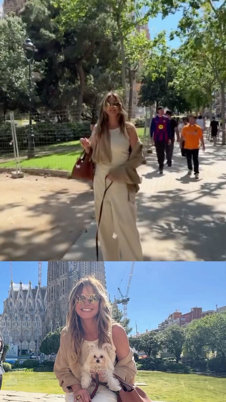 Heidi Klum se ha enamorado de Barcelona, sobre todo de la Sagrada Familia: 