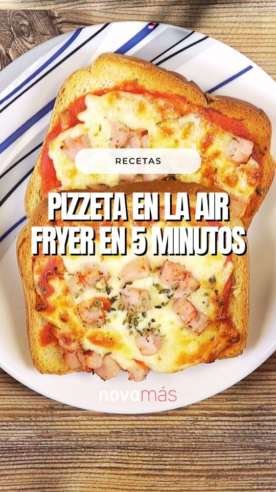 Pizzetas en la air fryer con pan de molde en menos de 5 minutos