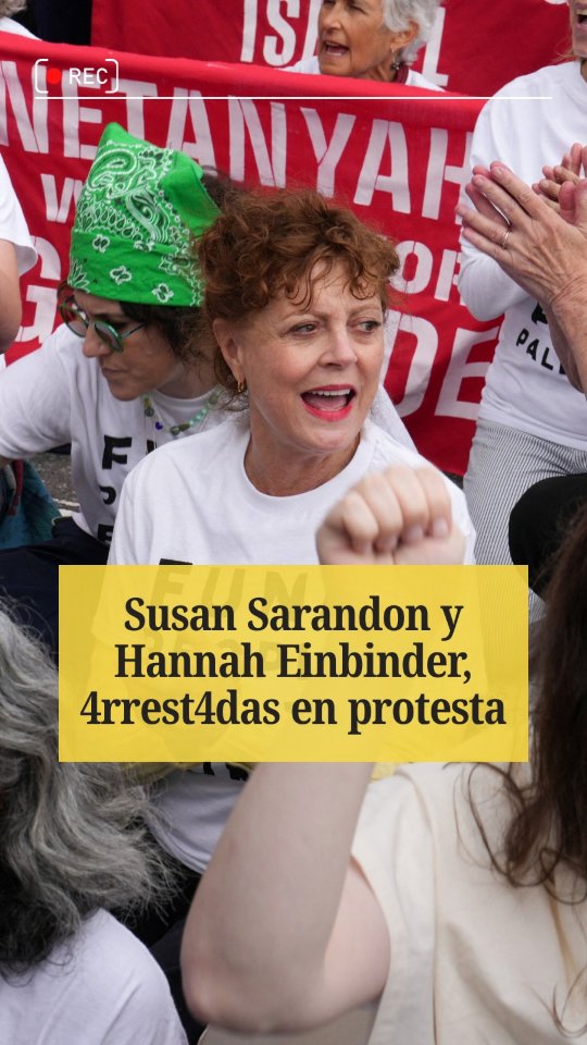Las actrices Susan Sarandon y Hannah Einbinder (protagonista de Hacks) están entre los manifestantes deten1d0s este jueves por la policía de Nueva York durante una protesta contra el primer ministro isr4elí, Benjamin Net4ny4hu, cerca de la sede de las Naciones Unidas.