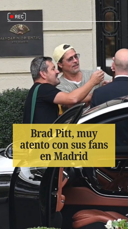 Brad Pitt desata la locura en su paso por Madrid y se rinde ante sus fans.