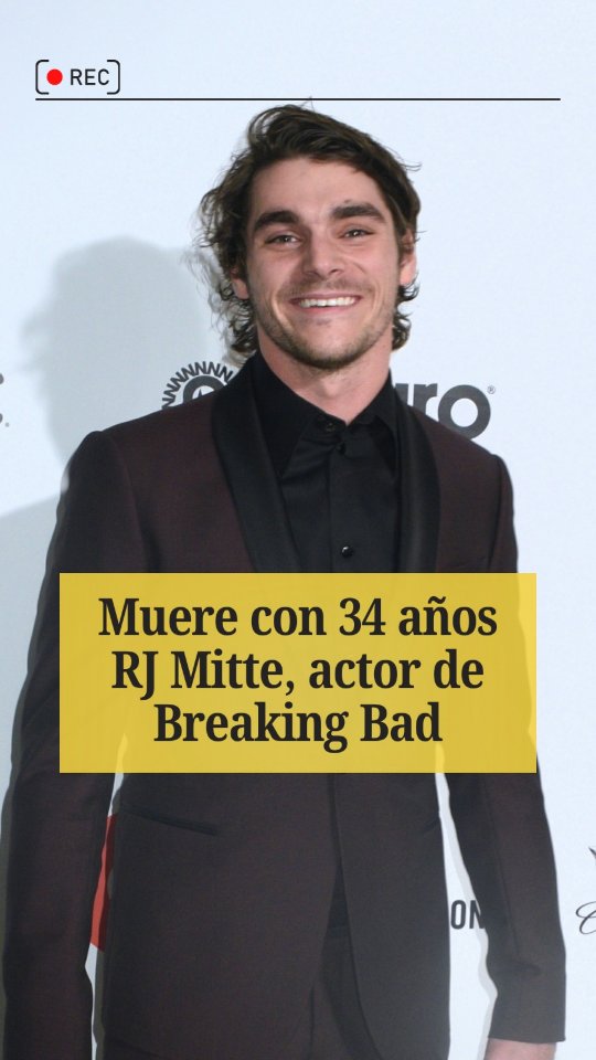 El actor RJ Mitte, conocido por interpretar al hijo de Walter White en Breaking Bad, ha fallecido a los 34 años.