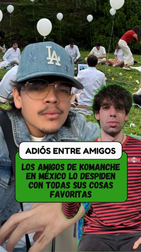Los amigos de Komanche en México organizan una despedida con todas sus cosas favoritas: con pizza, viendo su serie preferida y con música de Bad Bunny.