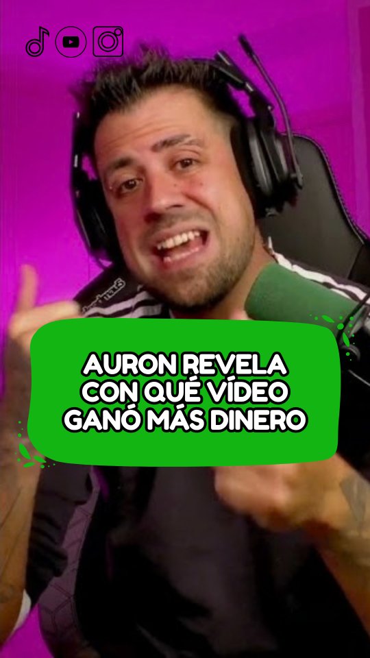 Auron dice cuánto dinero ha generado con un solo video en YouTube #Auronplay #IbaiLlanos #pereira7 #agustin51