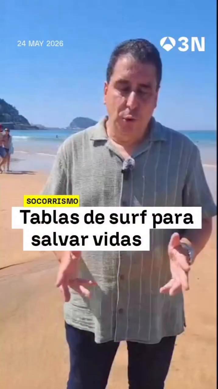 Zarautz usa tablas de surf para rescatar bañistas hasta que lleguen socorristas