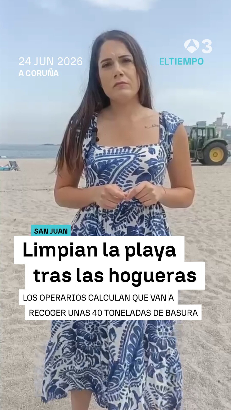 🏖️ Limpian la playa de Riazor de A Coruña tras las hogueras de San Juan