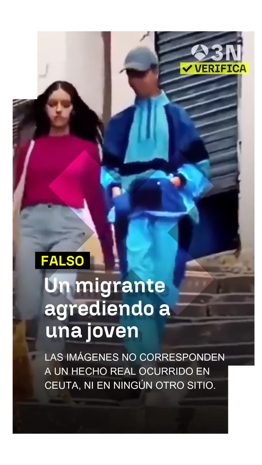 🔎 #VerificaA3N | No, no es un migrante acosando a una joven en Ceuta: se trata de una secuencia de una película