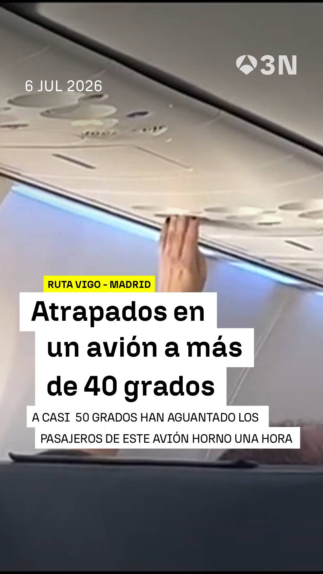 🥵 Un problema en el aire acondicionado mantuvo la aeronave parada en pista durante más de una hora