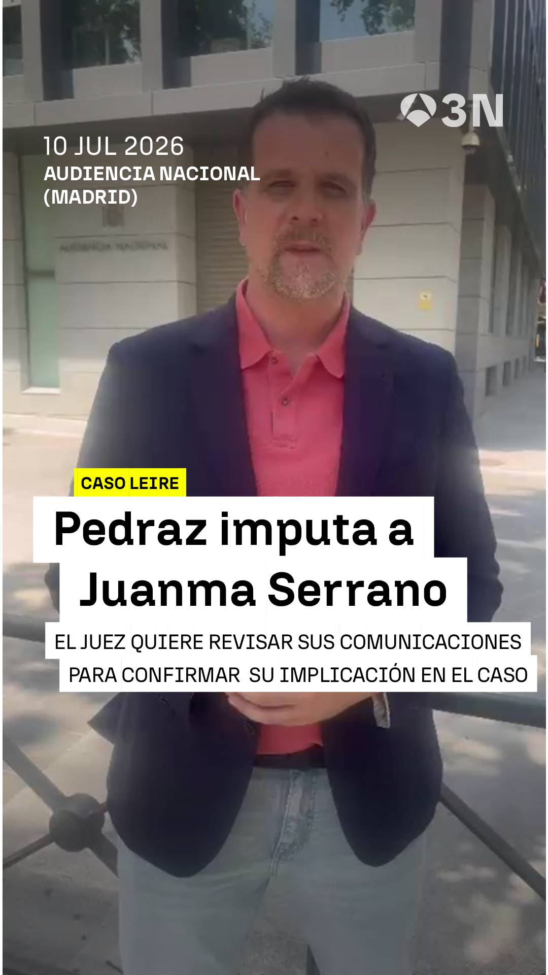 🧑🏻‍⚖️ El juez Santiago Pedraz imputa al ex jefe de gabinete de Pedro Sánchez, Juanma Serrano, por su relación con el Caso Leire