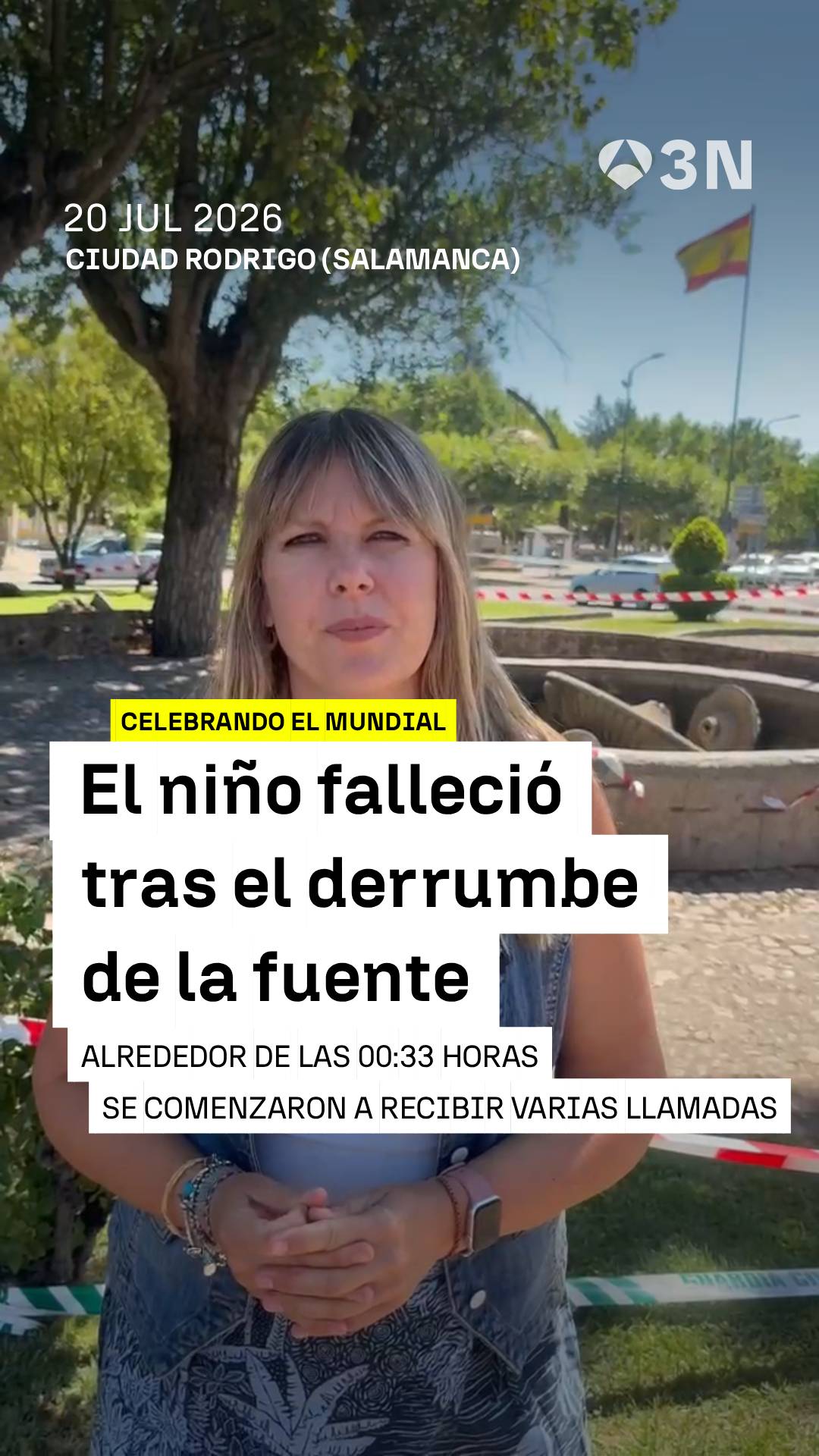 🚨 La fuente donde ha muerto un niño en Ciudad Rodrigo (Salamanca) colapsó con gente metida dentro mientras celebraban el Mundial