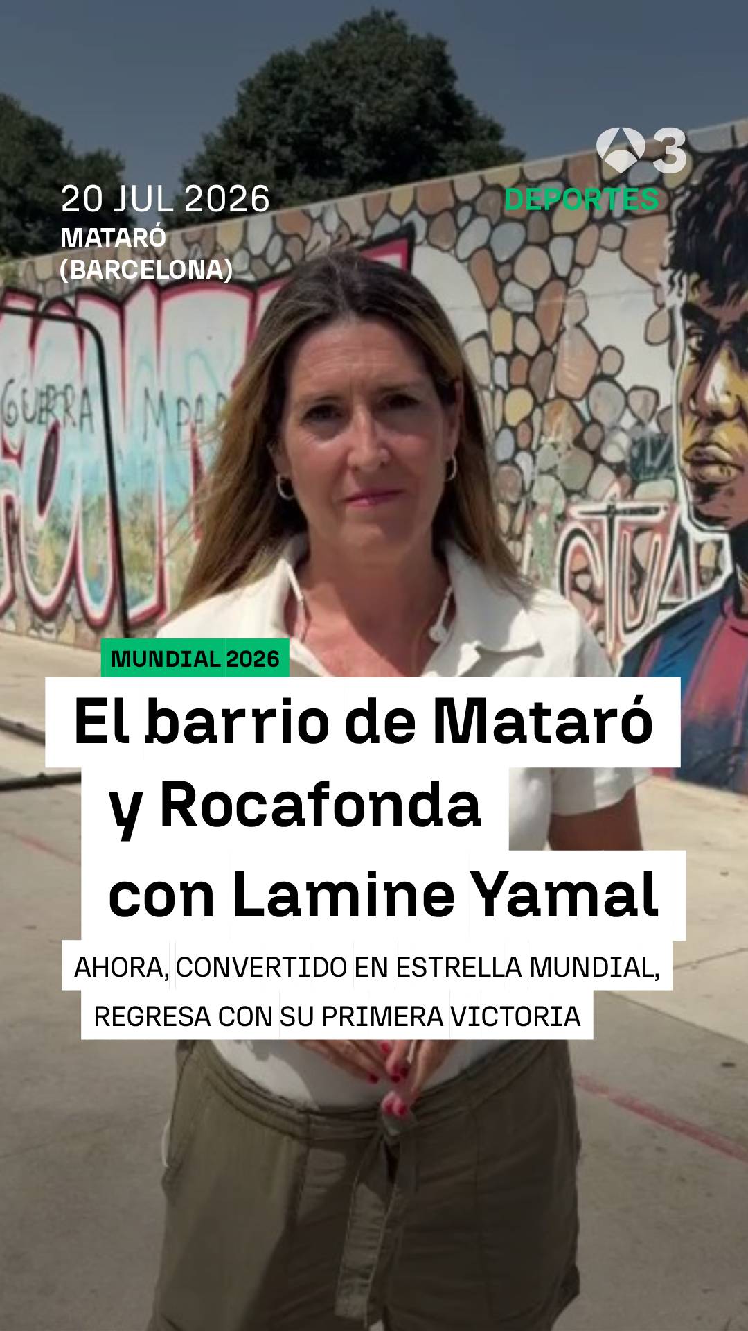⚽ Lamine, que ya es el cuarto jugador más joven en ganar un mundial, fue celebrado ayer en su barrio natal en Mataró, donde es sin duda el jugador estrella.