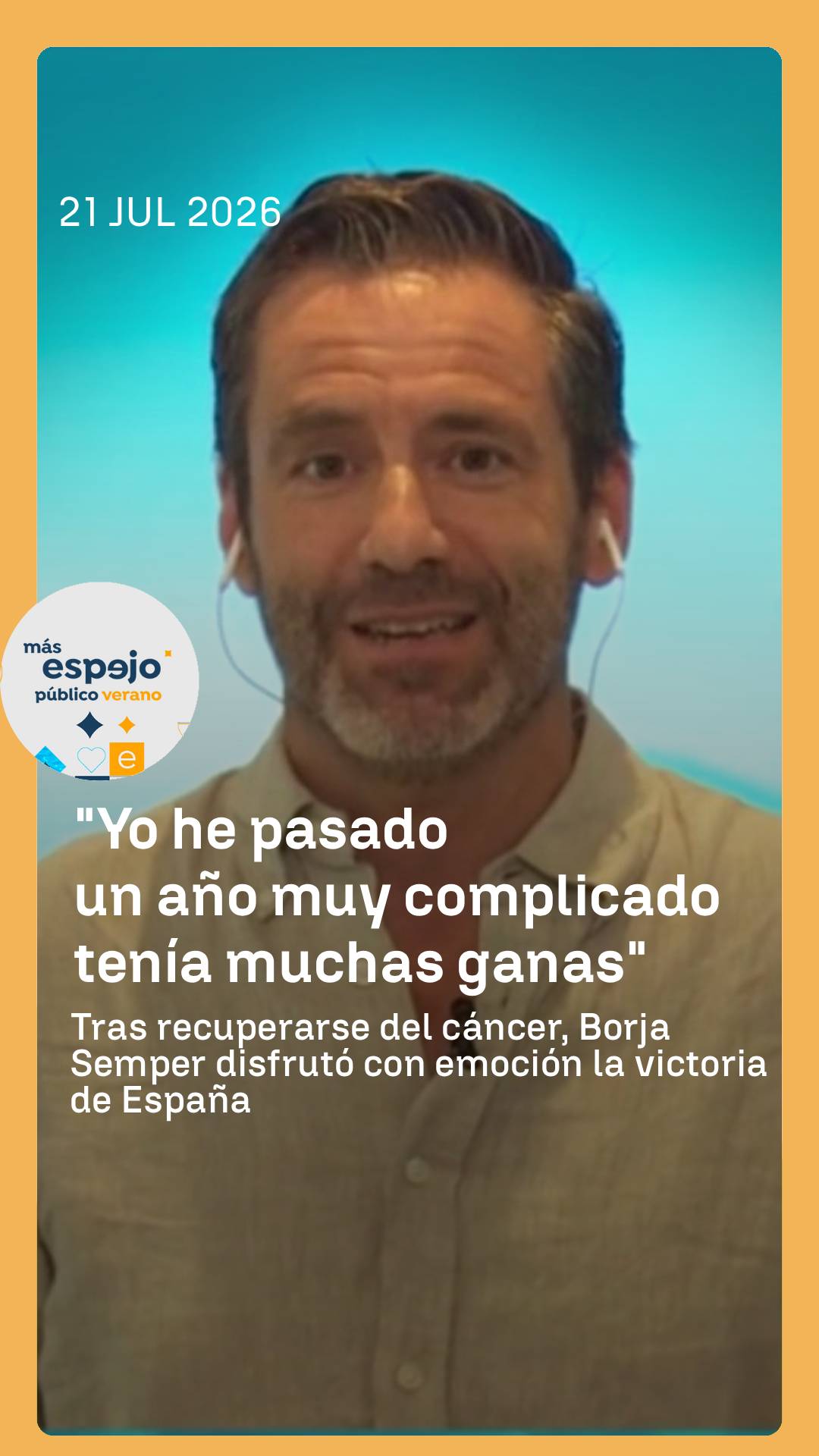 💪🏼 Tras un año complicado, Borja Semper comparte su alegría y emoción por la victoria de la Selección Española en la Copa del Mundo: 
