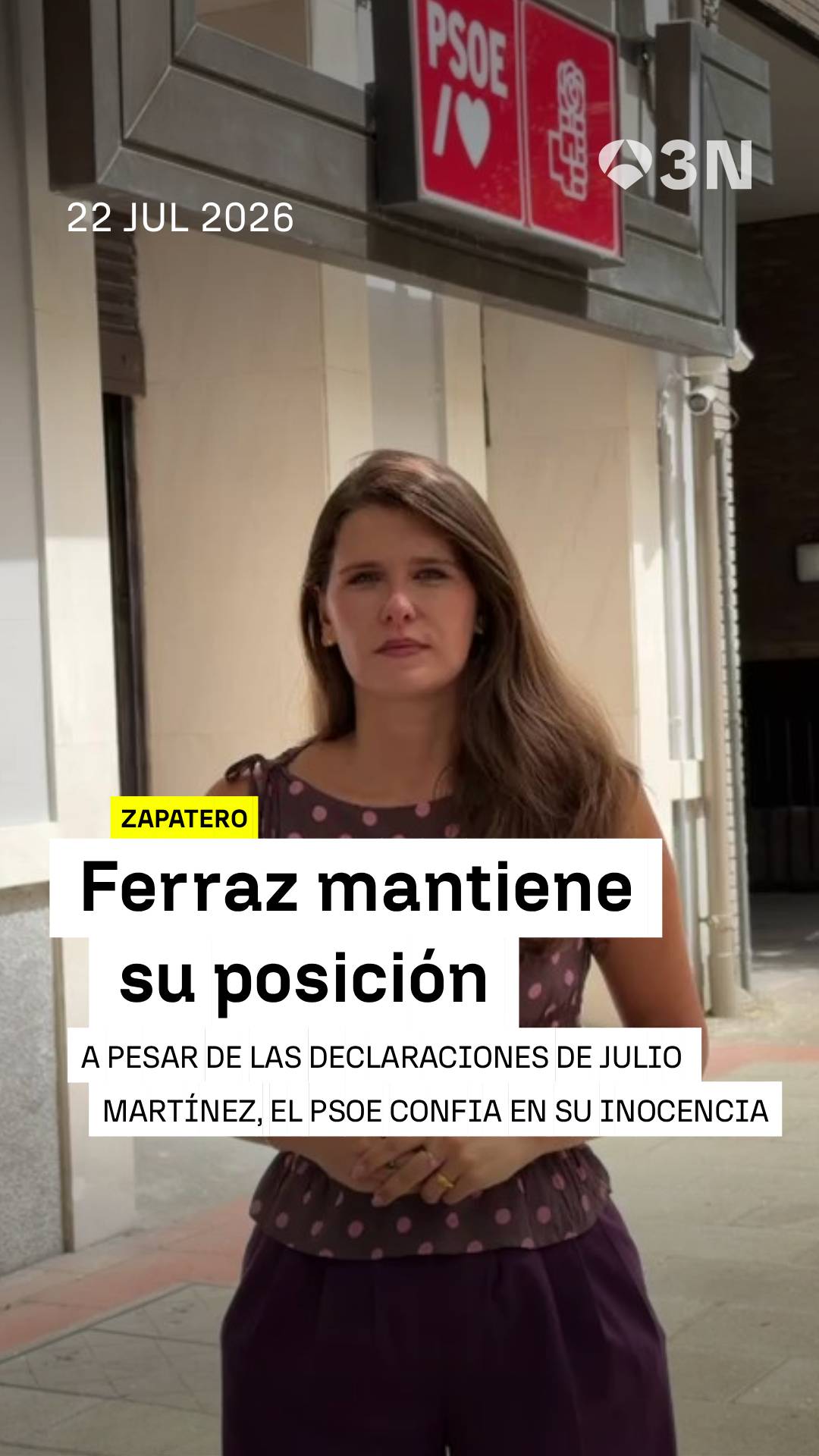 🏛️ Desde la sede del PSOE afirman confiar en la inocencia de Zapatero y que siguen manteniendo contacto con él, algo que nunca han ocultado.