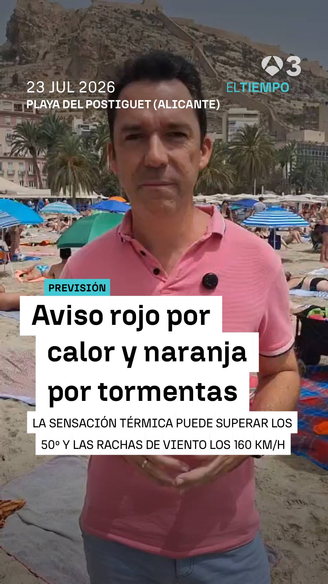 🚨🌡️ Aviso rojo por altas temperaturas en Alicante, con una sensación térmica que podría superar los 50ºC