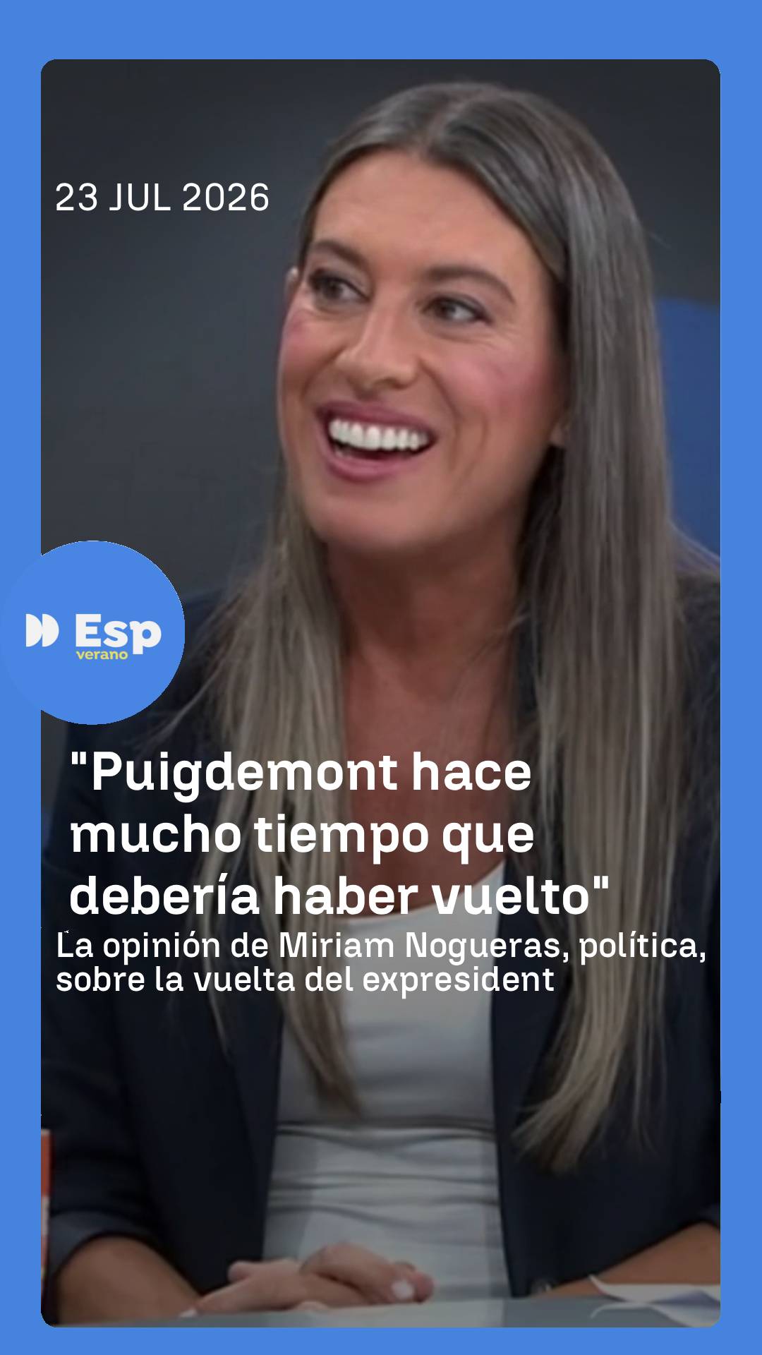 🔴  Míriam Nogueras defiende el regreso de Puigdemont