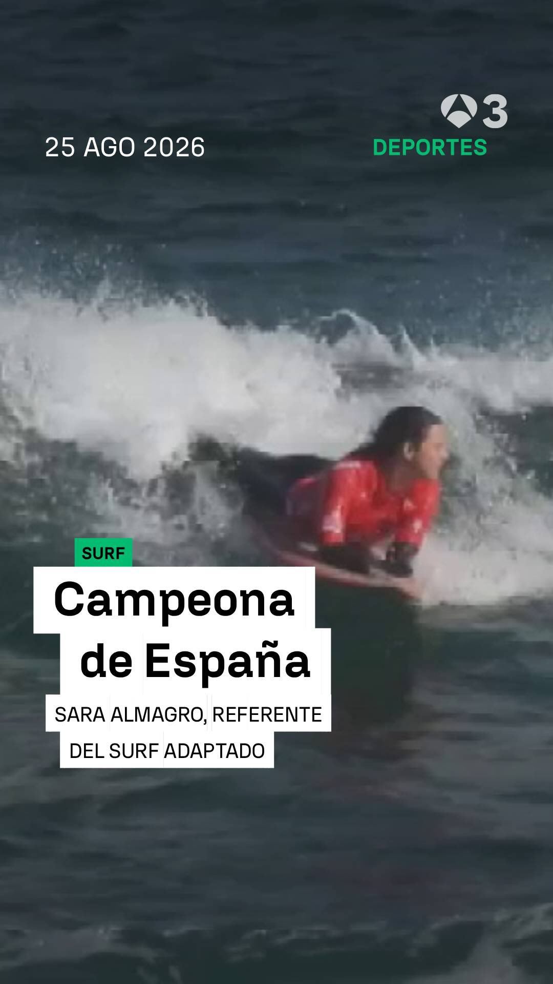 🌊 La parasurfista Sarah Almagro vuelve a hacer historia sobre la tabla
