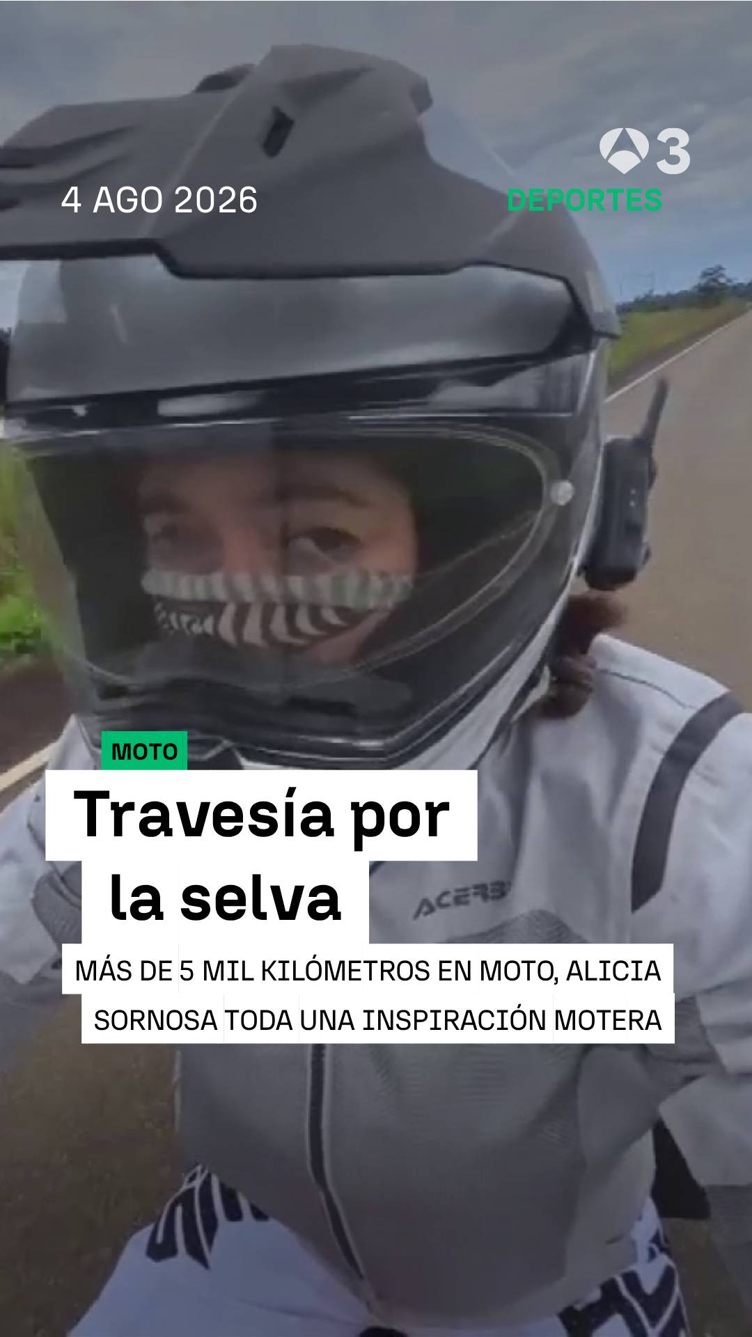🏍️ Alicia Sornosa está realizando toda una hazaña: más de 5.000 kilómetros en moto a través de la selva.