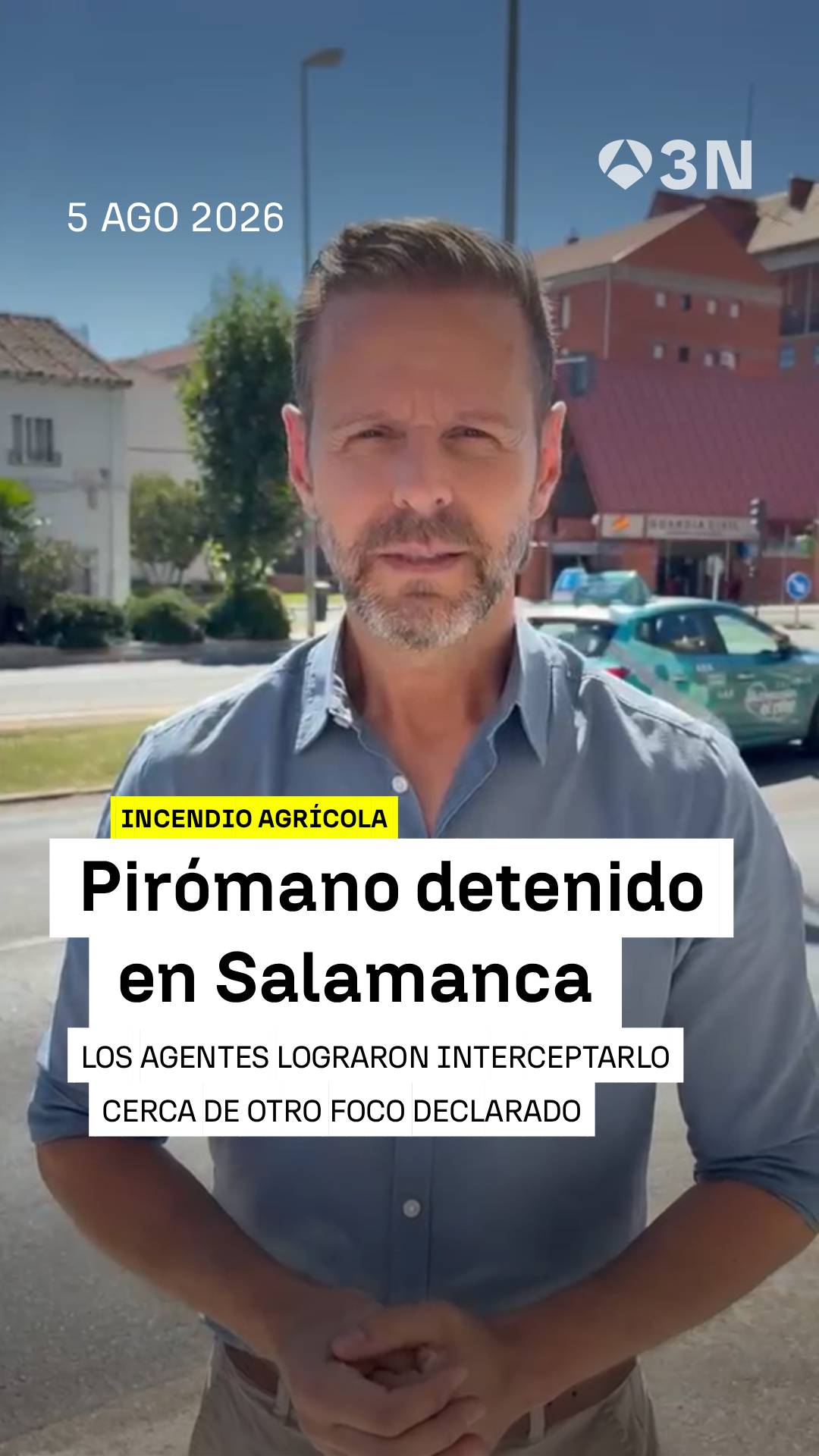 🚨 Detenido un hombre con gasolina y cinco mecheros por presuntamente intentar provocar nuevos incendios en Ledesma, Salamanca.