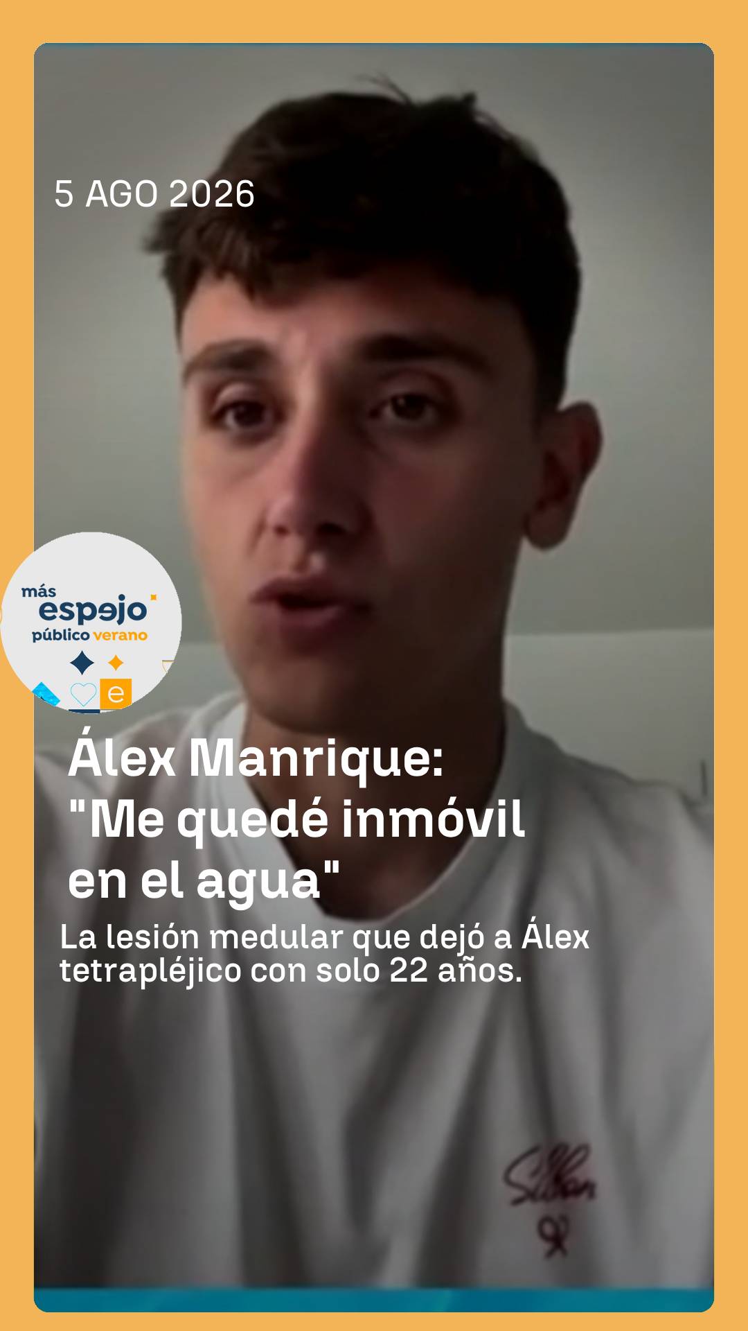 🌊 Álex Manrique, el joven de 25 años que se quedó tetrapléjico en un accidente en el mar: 