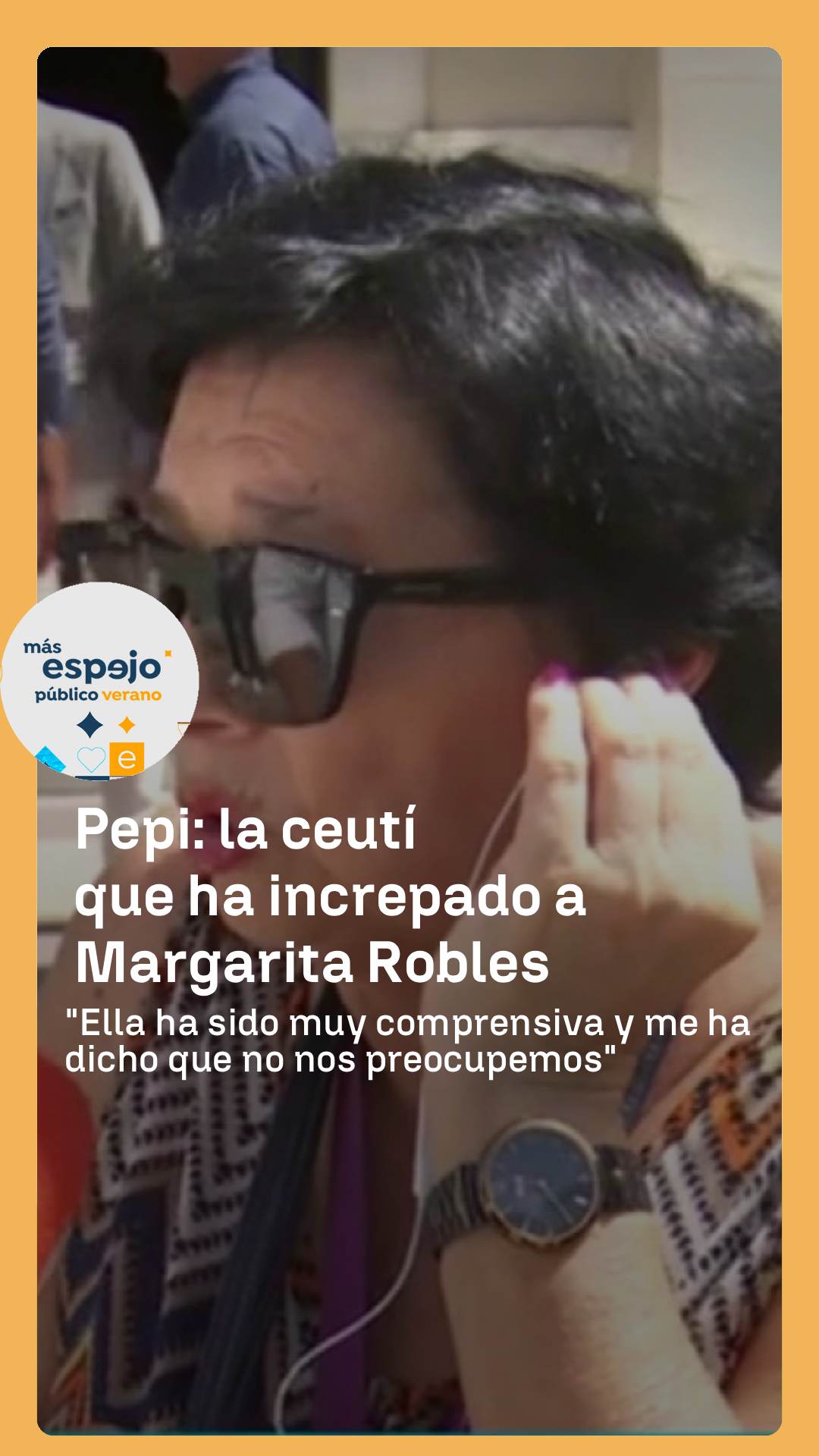 💔 Pepi, una vecina de Ceuta, angustiada ha llorado frente a la ministra de Defensa, Margarita Robles.