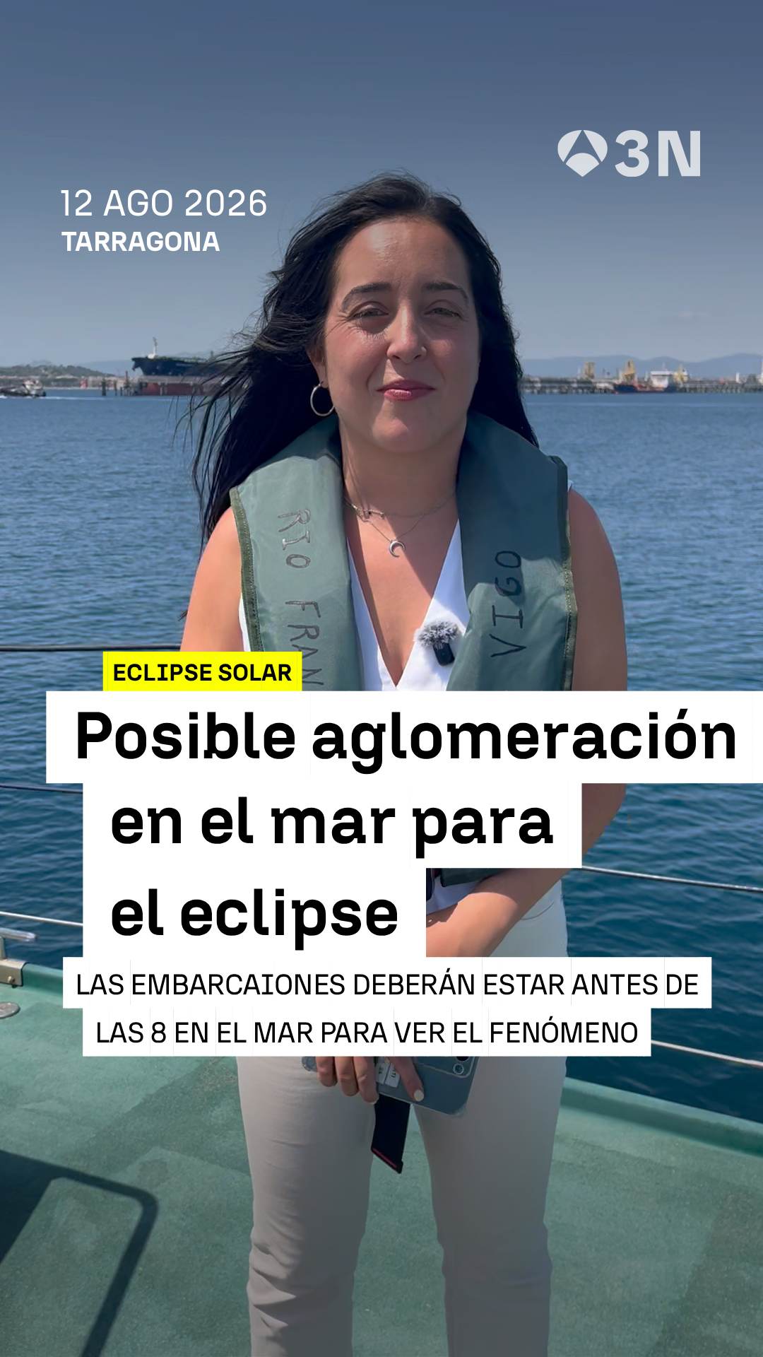 🌑 El eclipse será total en zonas como Tarragona, donde mucha gente lo verá desde el mar.
