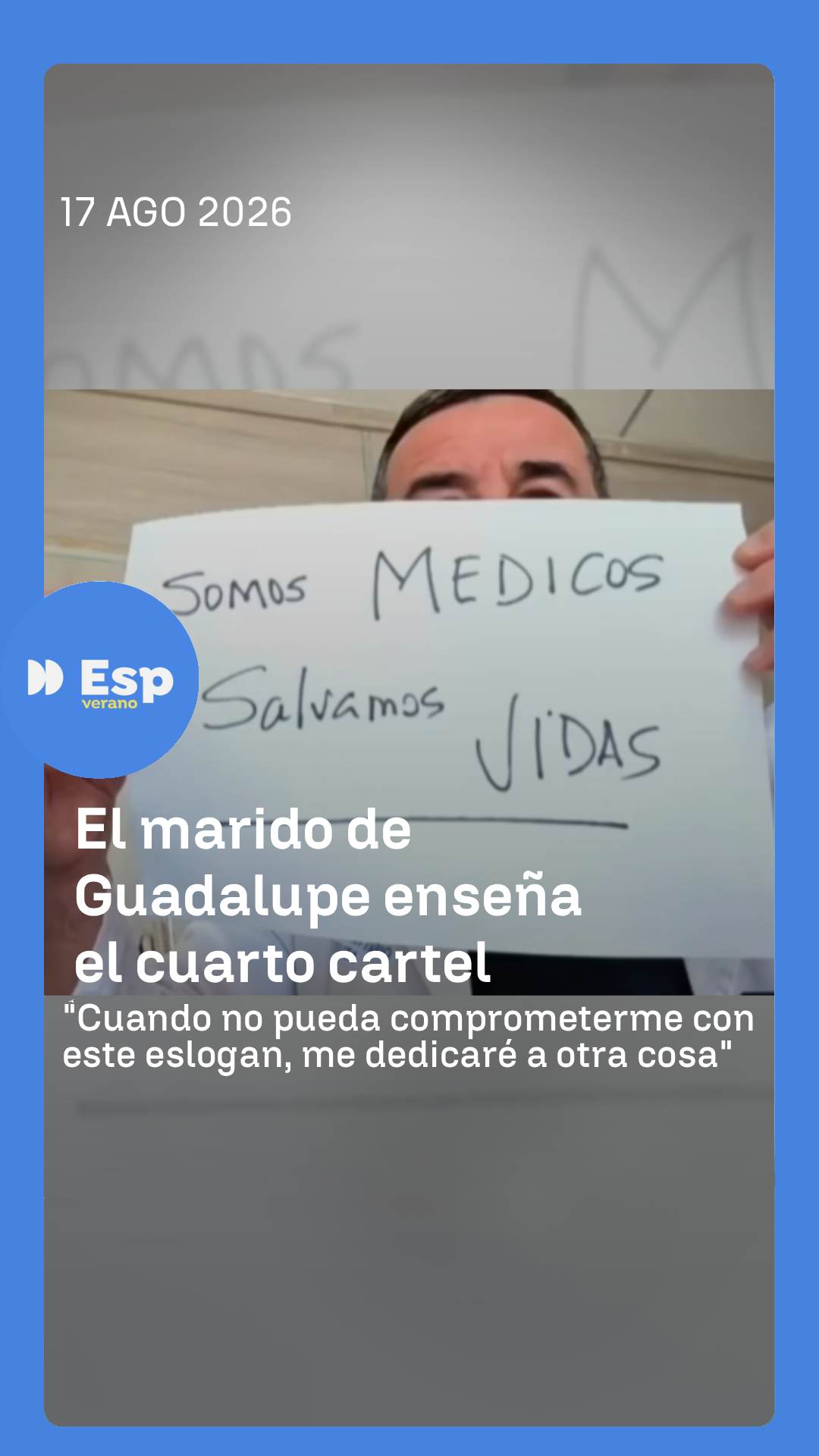 ➡️ El marido de Guadalupe, la doctora indignada de Ceuta, saca el cuarto cartel dando voz a los sanitarios de la ciudad.