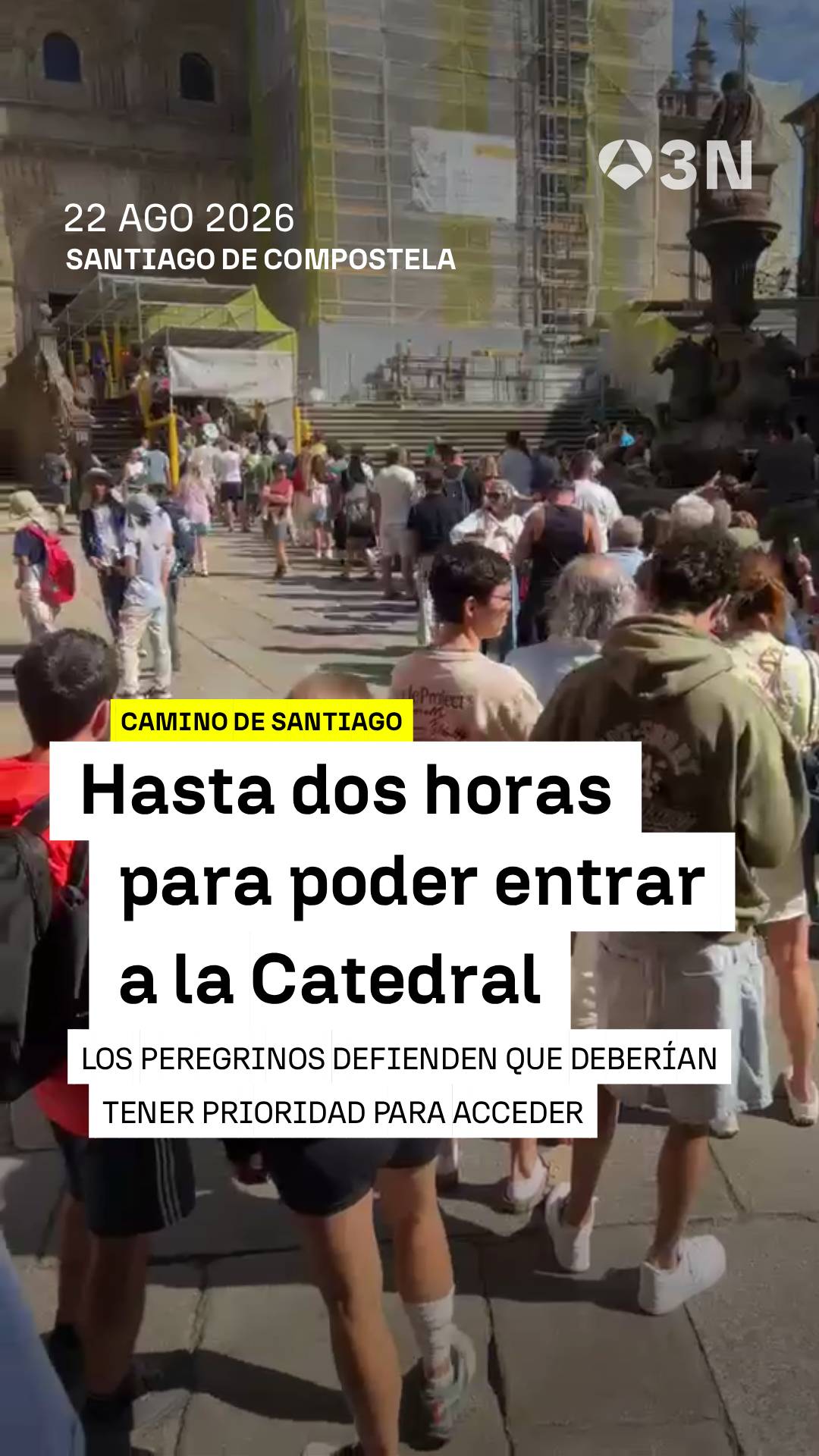 ⛪🥾 Llegar a la Catedral de Santiago después de completar el Camino… y encontrarte con hasta dos horas de espera
