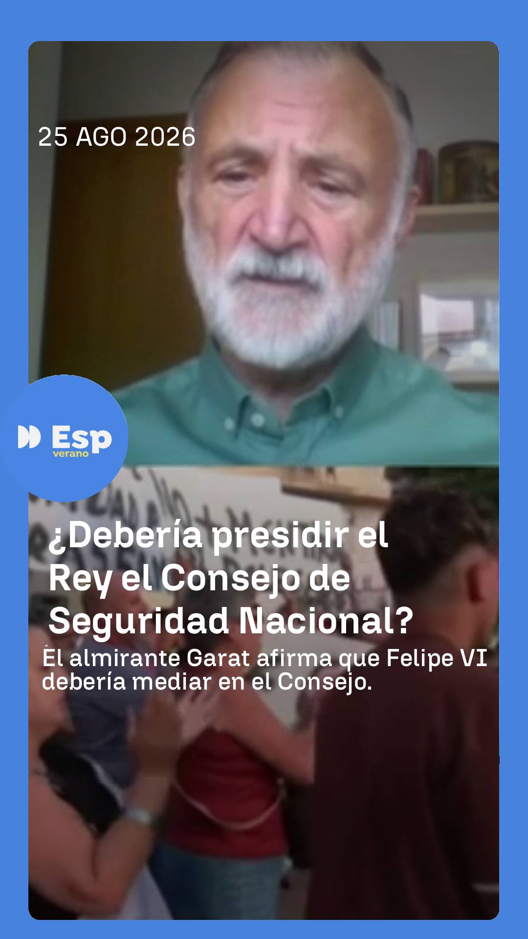👑 El almirante de la armada española Juan Rodríguez Garat ve necesaria la presencia del Rey en el Consejo de Seguridad Nacional.