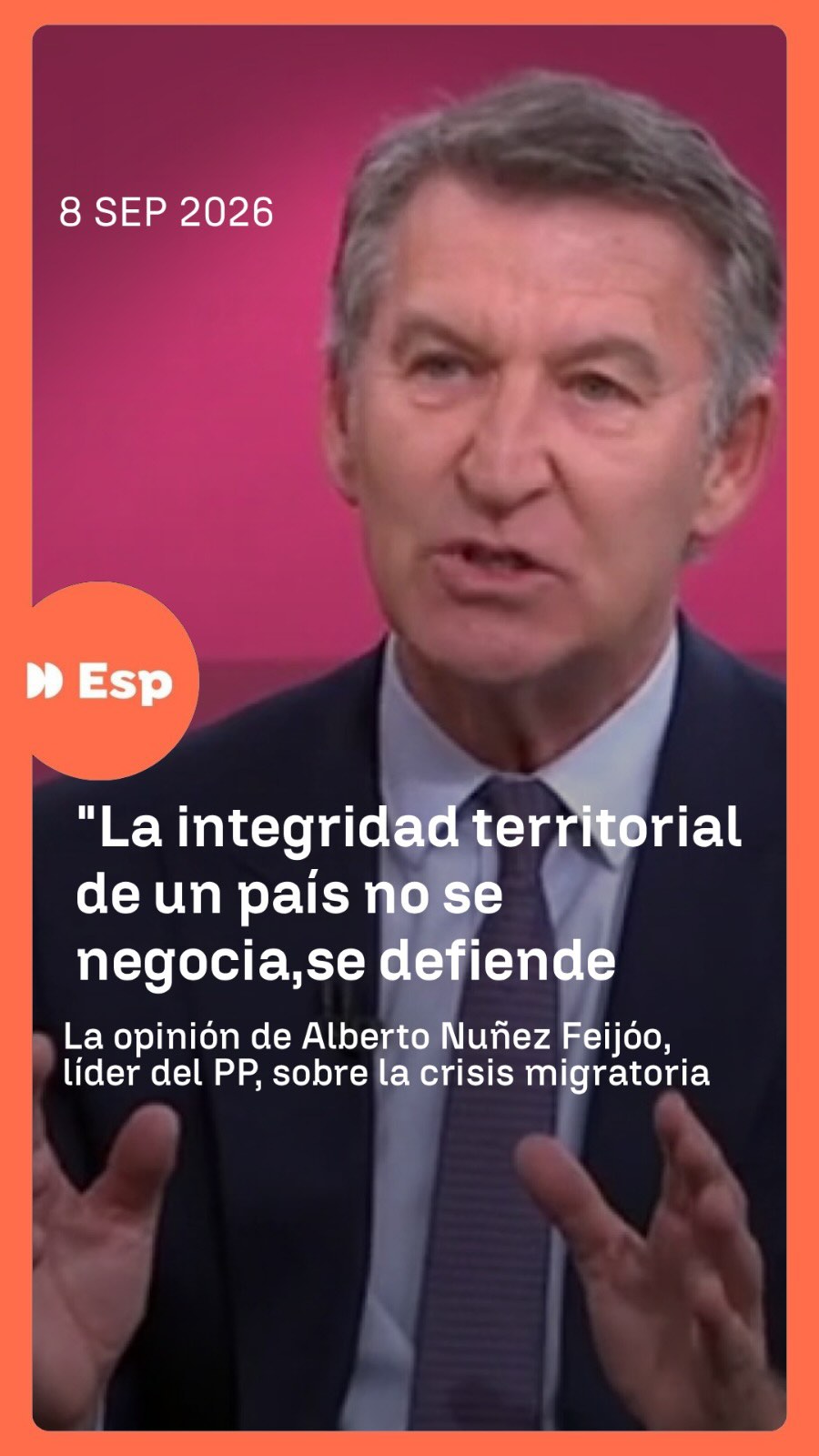 🎙️ Feijóo solicita que se active la capacidad del Estado para trasladar y retornar a las personas migrantes en Ceuta