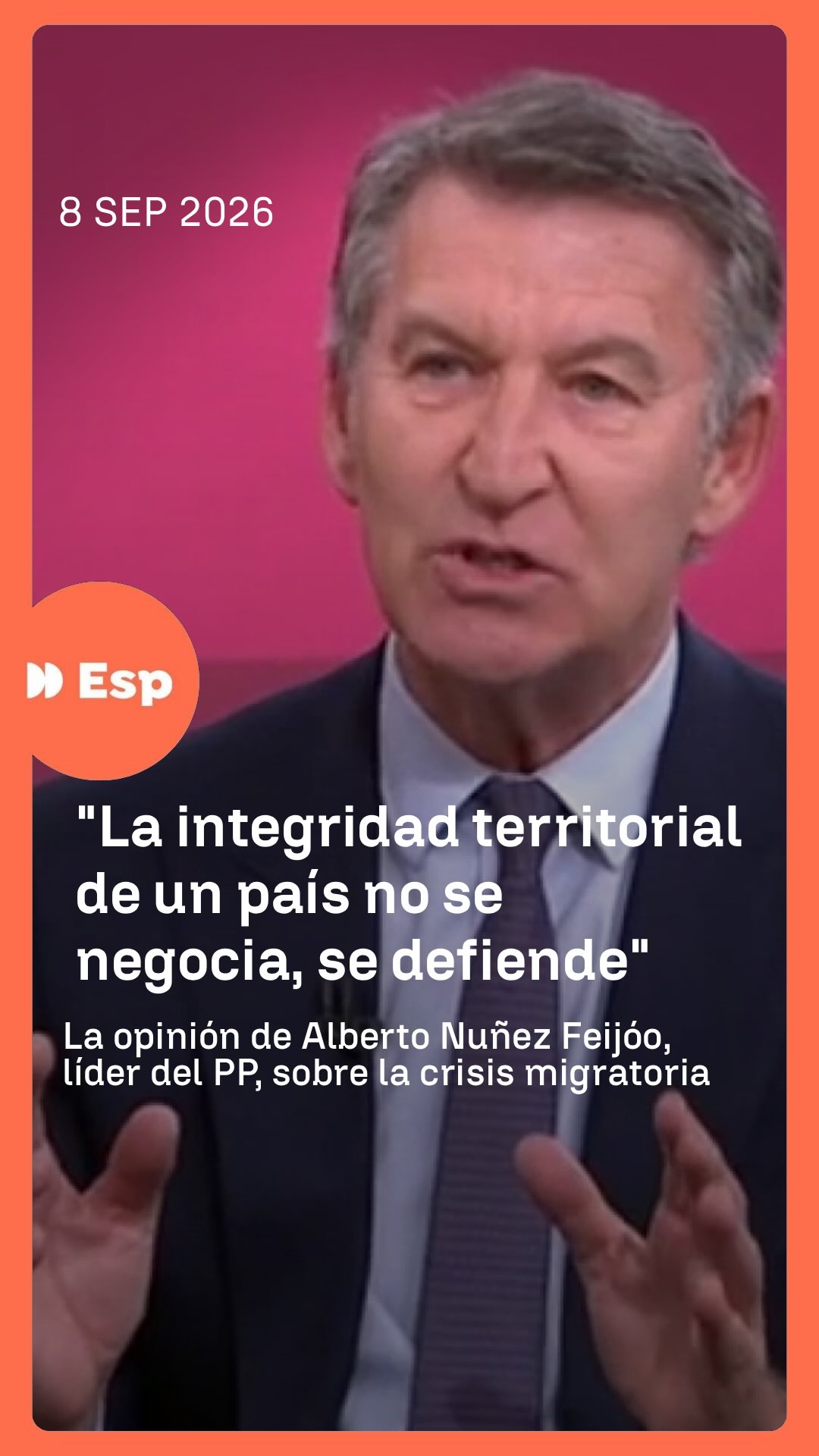 🎙️ Feijóo solicita que se active la capacidad del Estado para trasladar y retornar a las personas migrantes en Ceuta