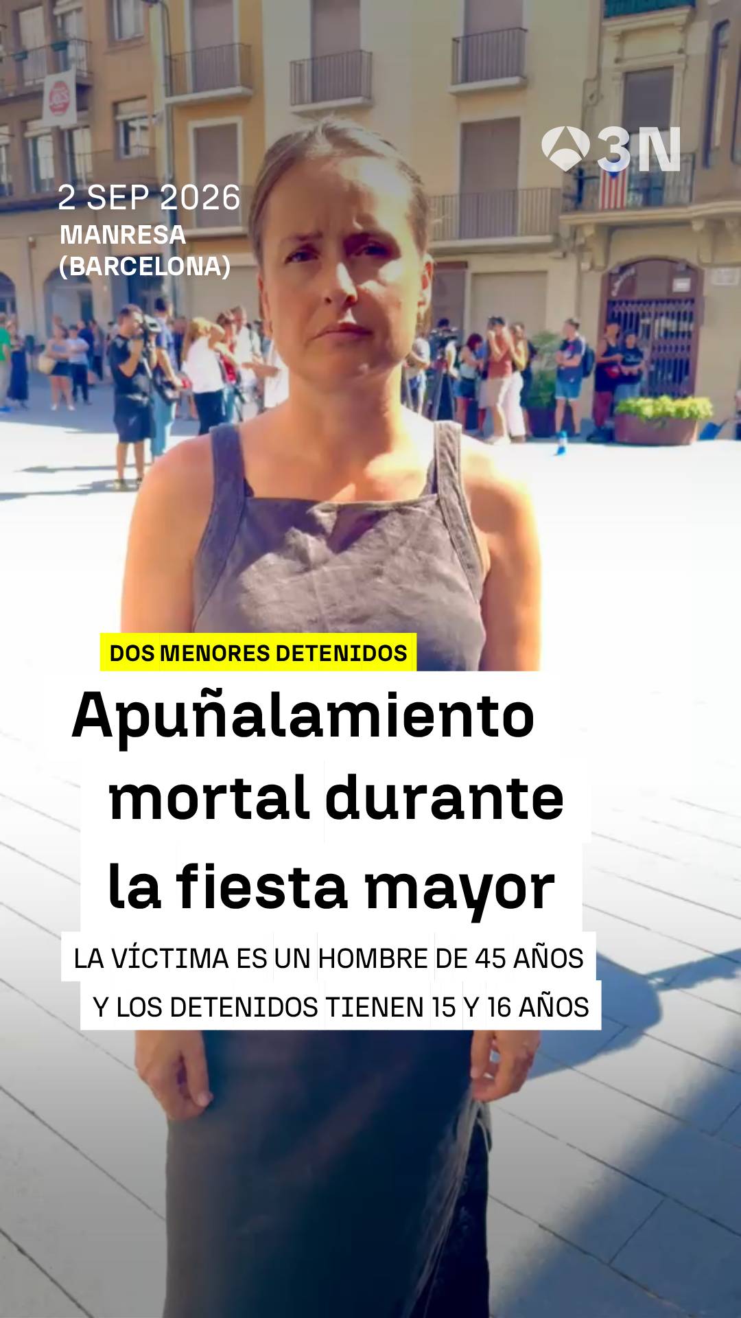 🚨 Dos menores detenidos por el asesinato de un hombre con una puñalada en el corazón durante la fiesta mayor de Manresa, en Barcelona
