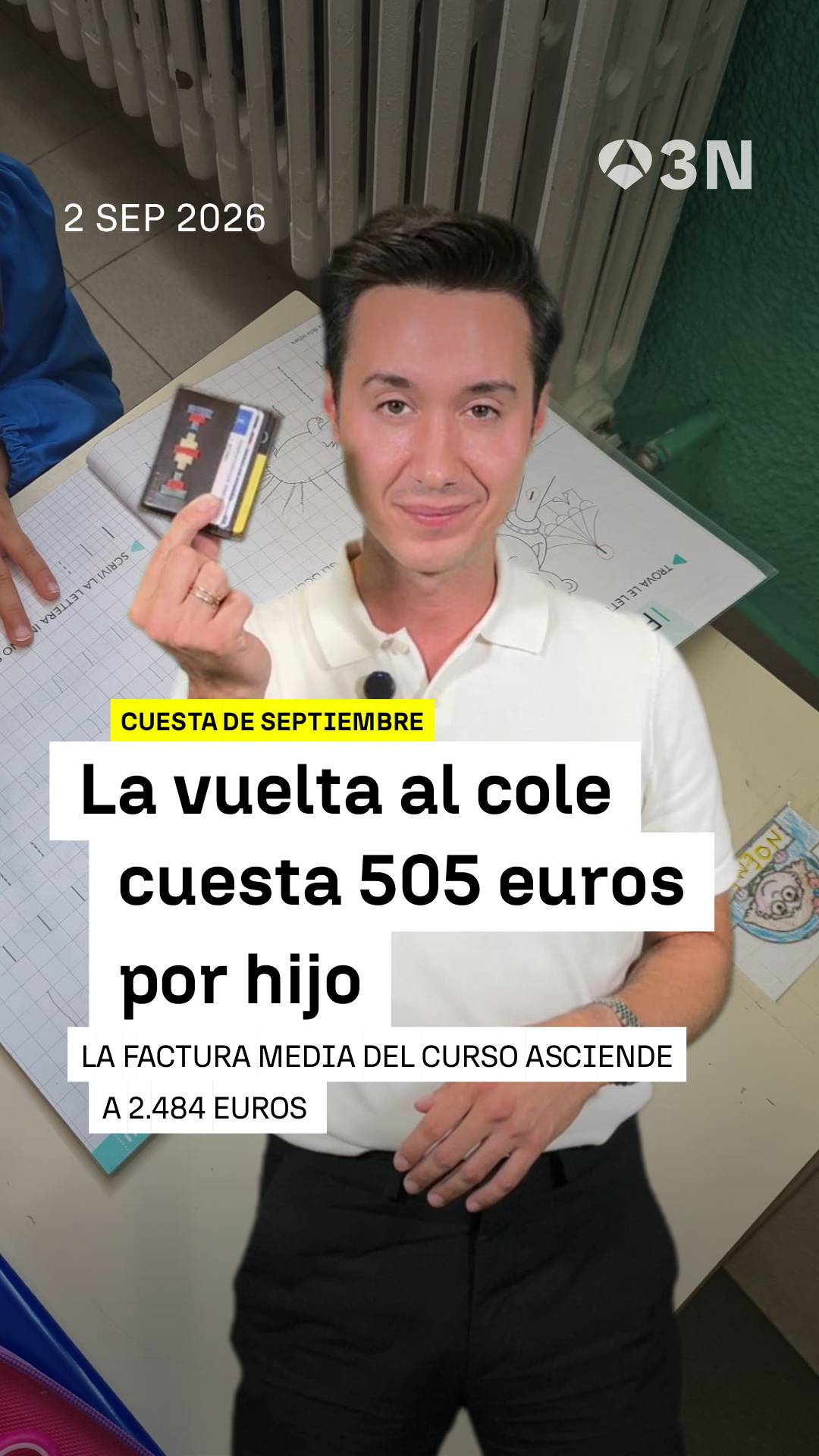 🎒 Las familias españolas afrontan este año una vuelta al cole más cara: hasta 505 € por hijo.