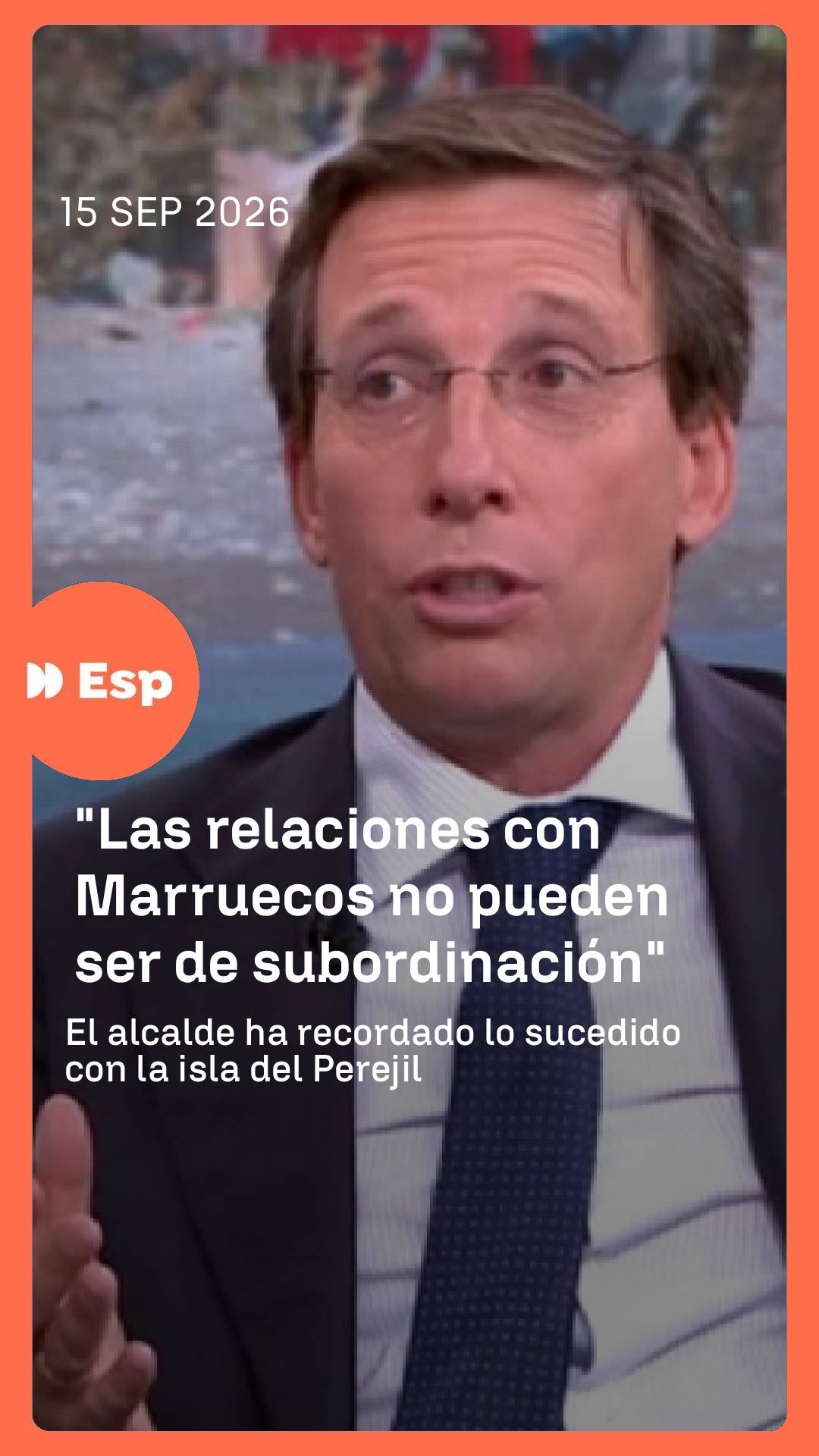 🔴👉🏼 José Luis Martínez-Almeida, sobre la relación entre España y Marruecos y las críticas al Gobierno