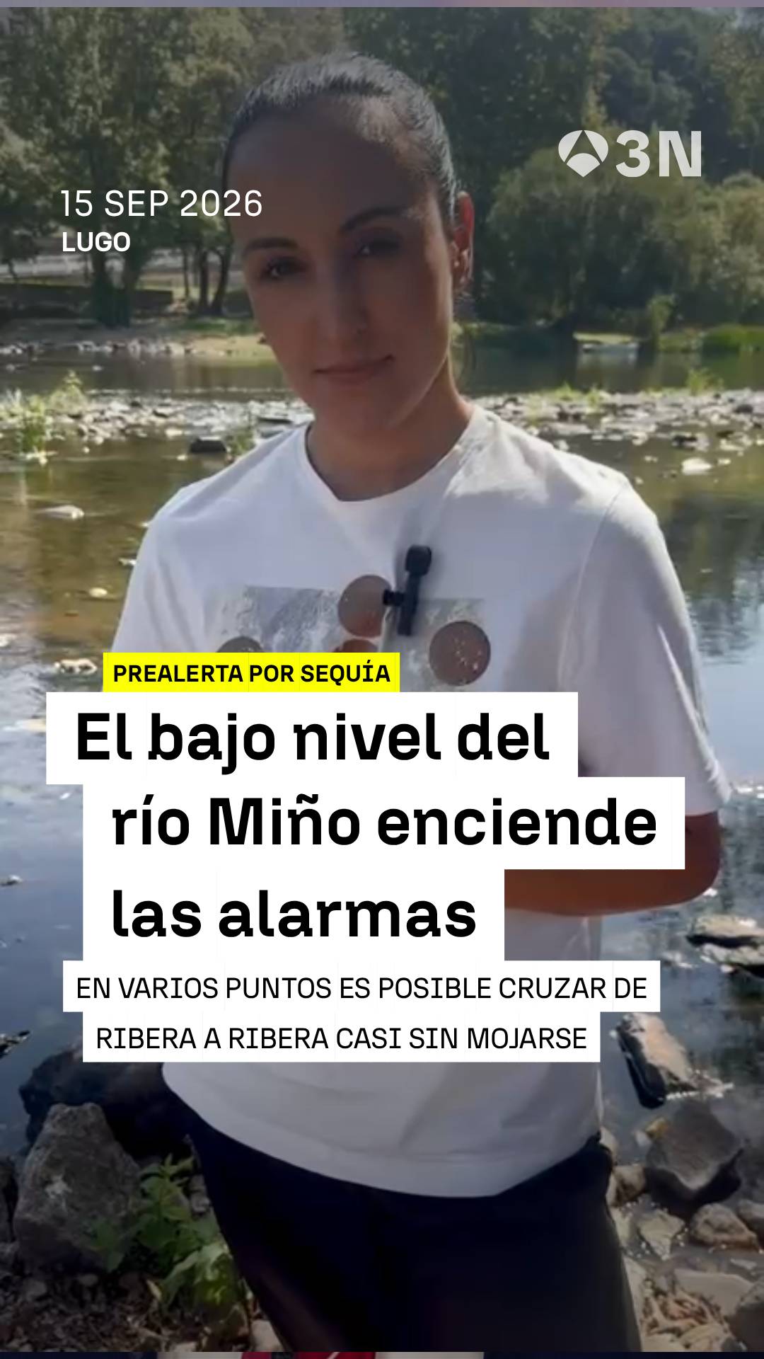 💧🌡️ La falta de lluvias y el calor del verano han provocado que el río Miño registre un caudal muy bajo y preocupante, especialmente en la provincia de Lugo