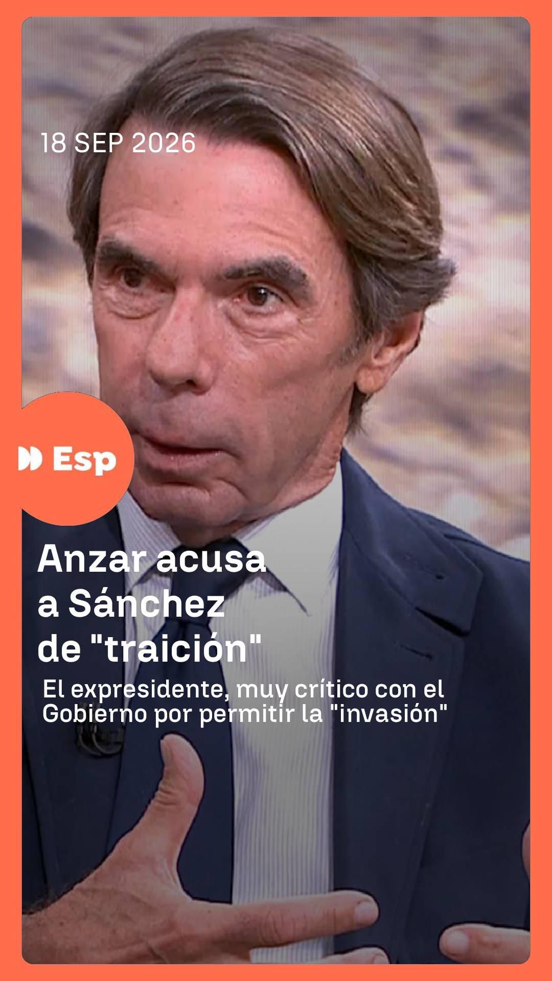 ‼️ José María Aznar, muy crítico con el Gobierno calificándolo de tener una actitud de 