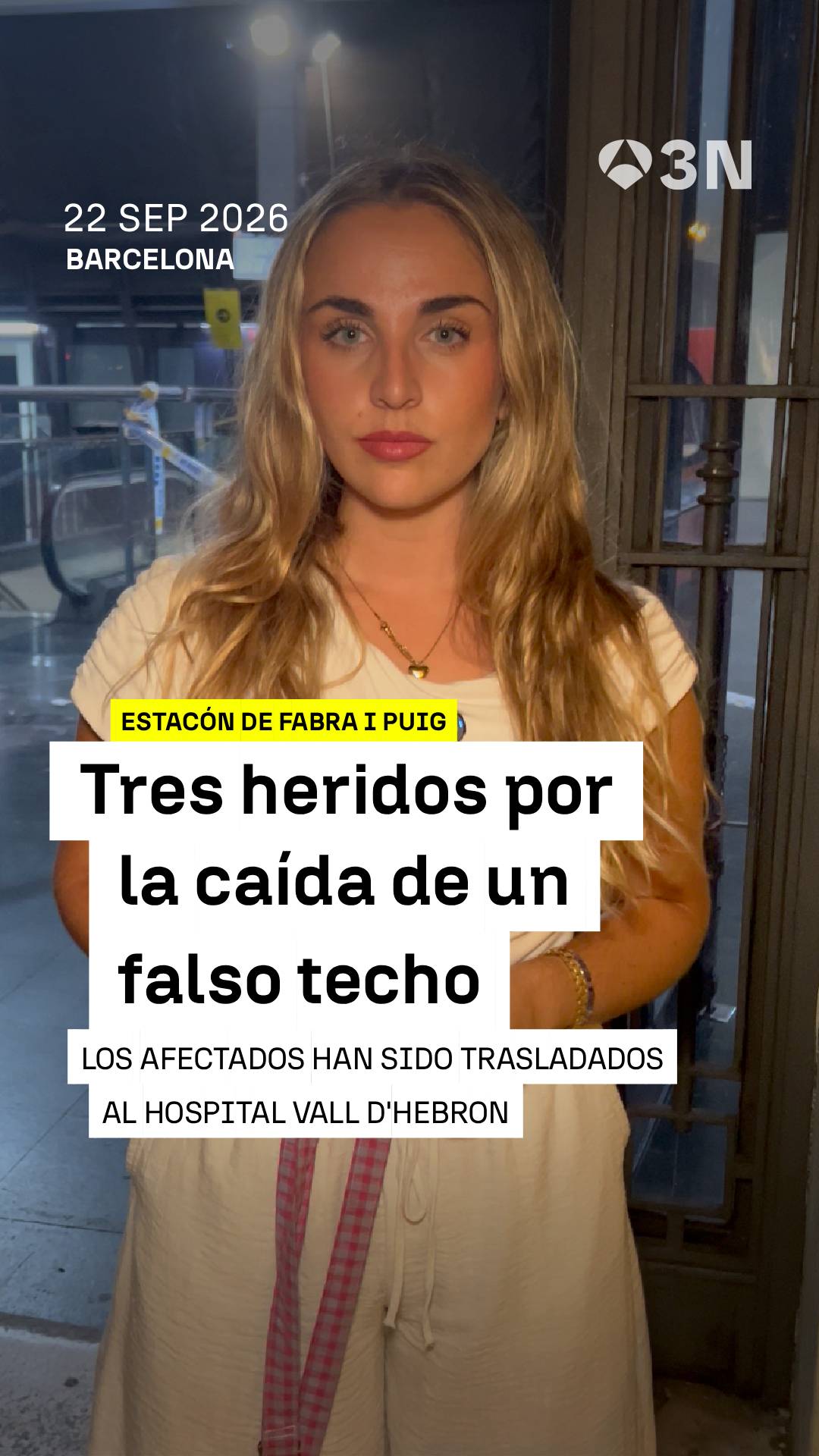 🚨🚉 Tres heridos por la caída de un falso techo en la estación de tren de Fabra i Puig de Barcelona