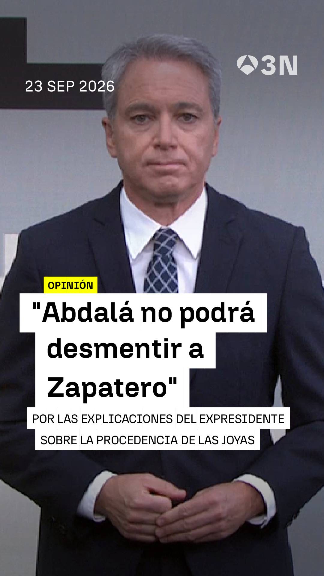 🟠 La opinión de Vicente Vallés sobre las explicaciones de Zapatero del origen de las joyas