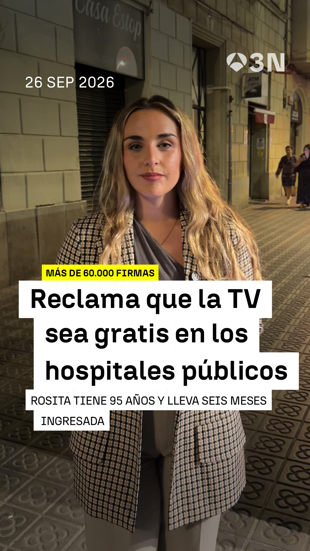 📺💶 Rosita tiene 95 años, lleva seis meses ingresada y reclama que la televisión sea gratuita en los hospitales públicos