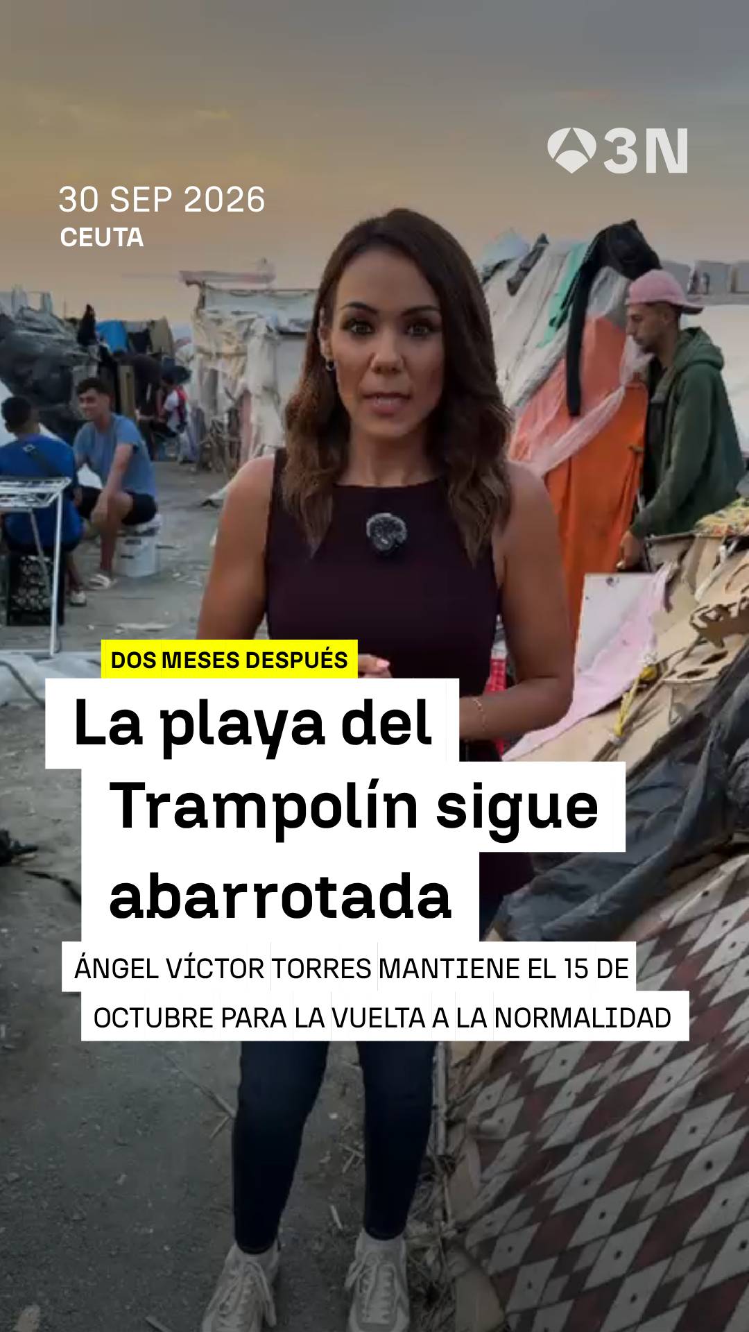 📍🗣️ Los ceutíes piden no caer en el olvido: la playa del Trampolín continúa abarrotada dos meses después del asalto a la frontera