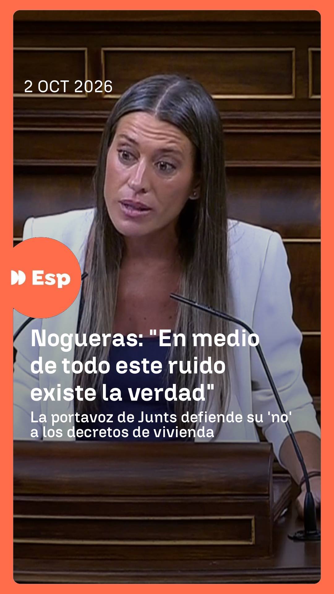🗣️ Nogueras defiende el 'no' de Junts a los decretos de vivienda: 