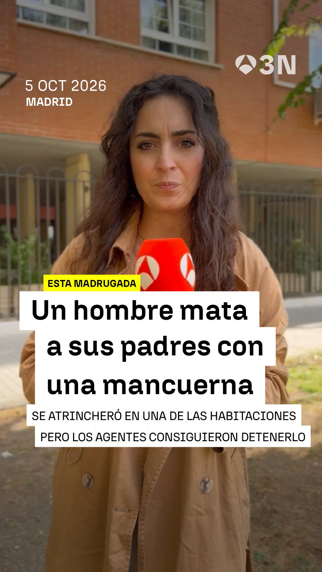 🚨 Un hombre de 36 años mata a sus padres con una mancuerna en Madrid