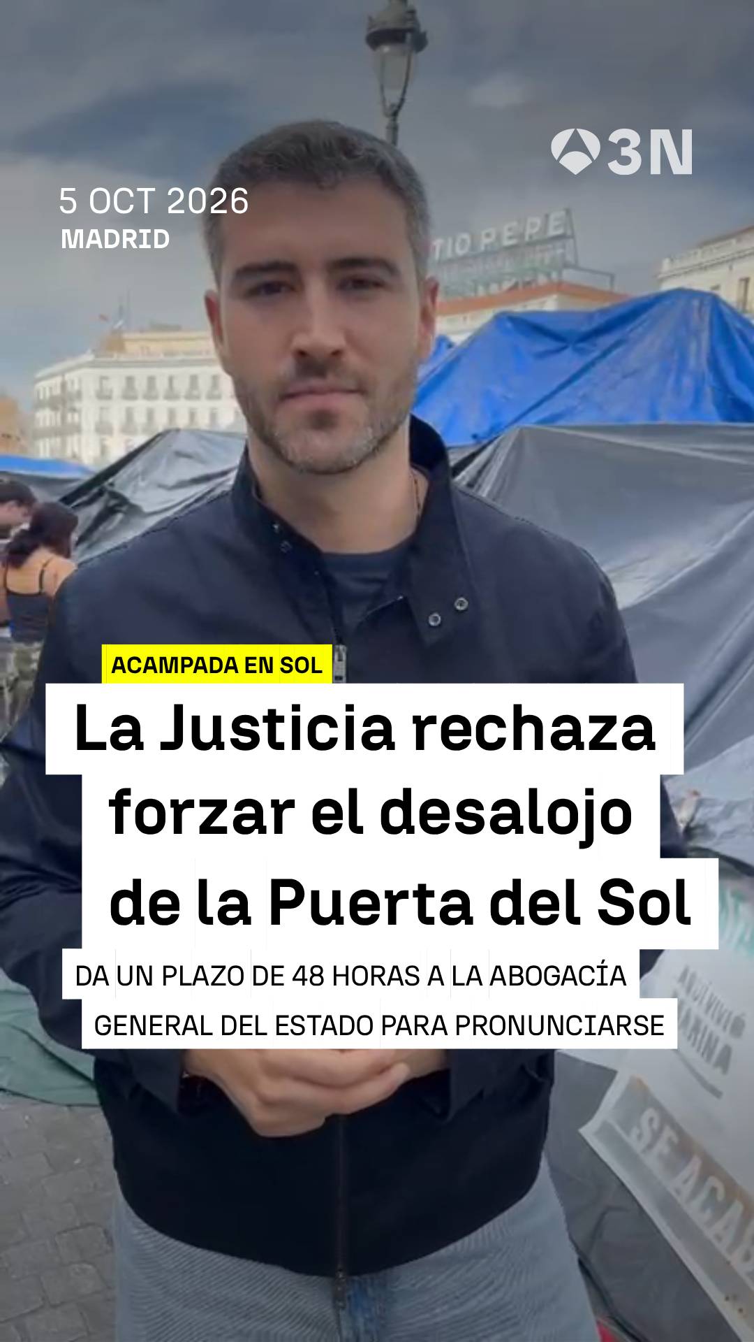 👨🏻‍⚖️⚖️ El Tribunal Superior de Justicia de Madrid ha rechazado este lunes forzar a la Delegación del Gobierno a desalojar la acampada instalada en la Puerta del Sol