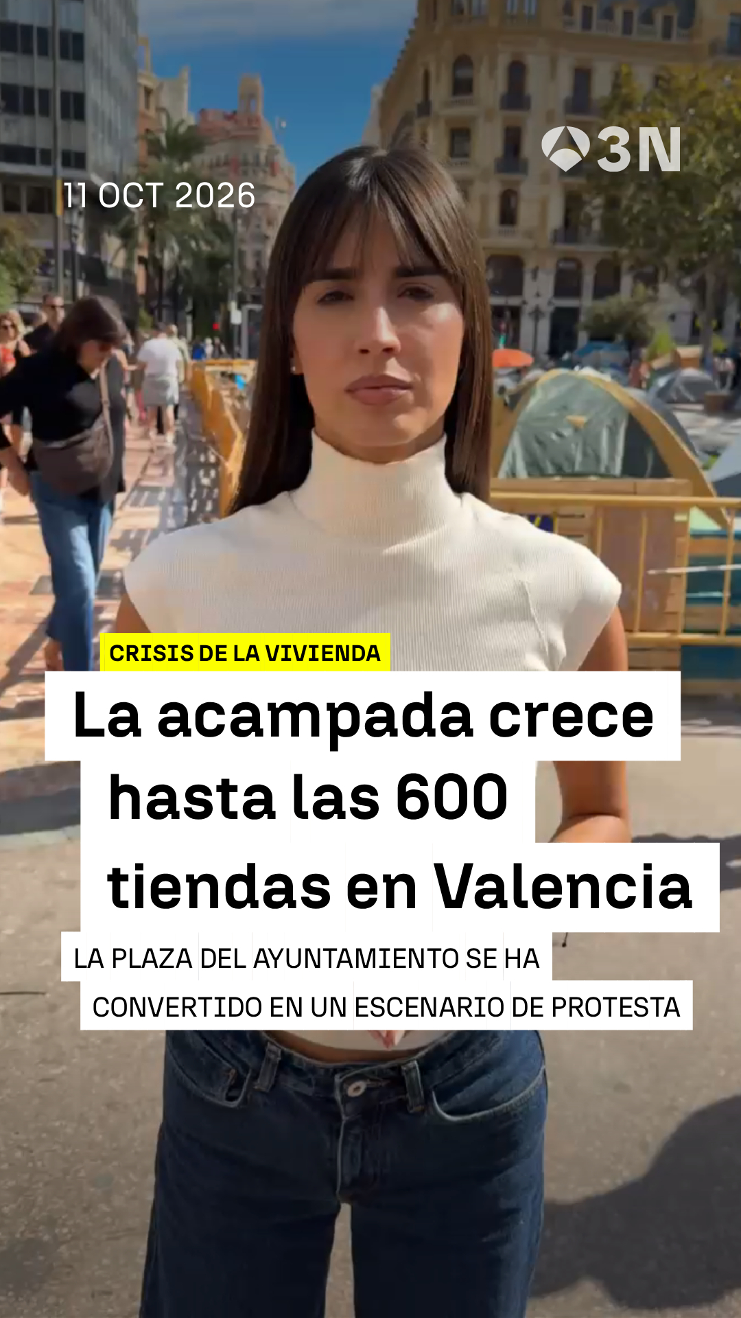 🏠 La acampada por la vivienda crece hasta las 600 tiendas en Valencia en pleno puente