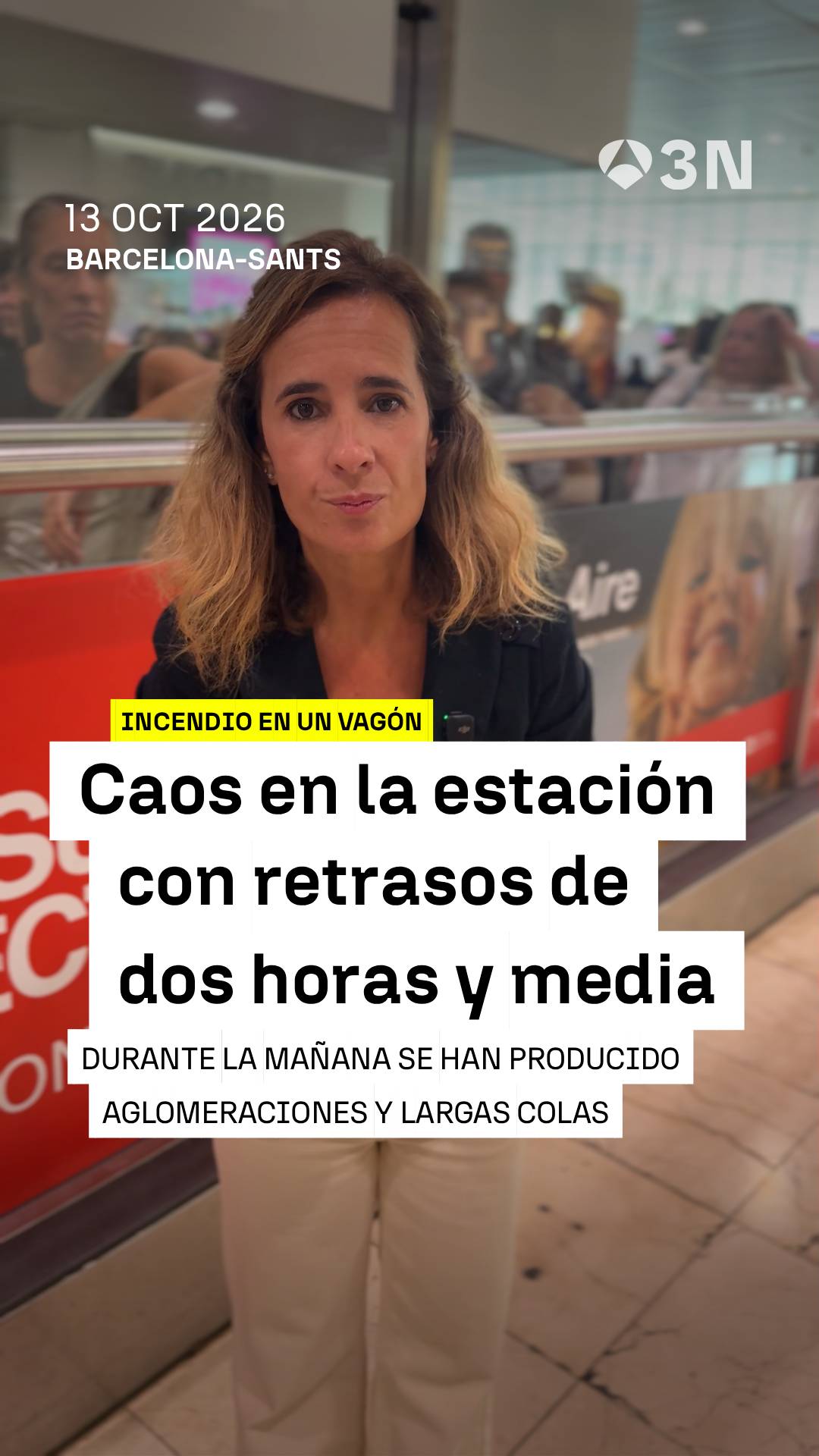 💥🚋 Jornada de caos en la estación de Barcelona-Sants por los retrasos en la alta velocidad tras el incendio de un vagón ayer en Zaragoza