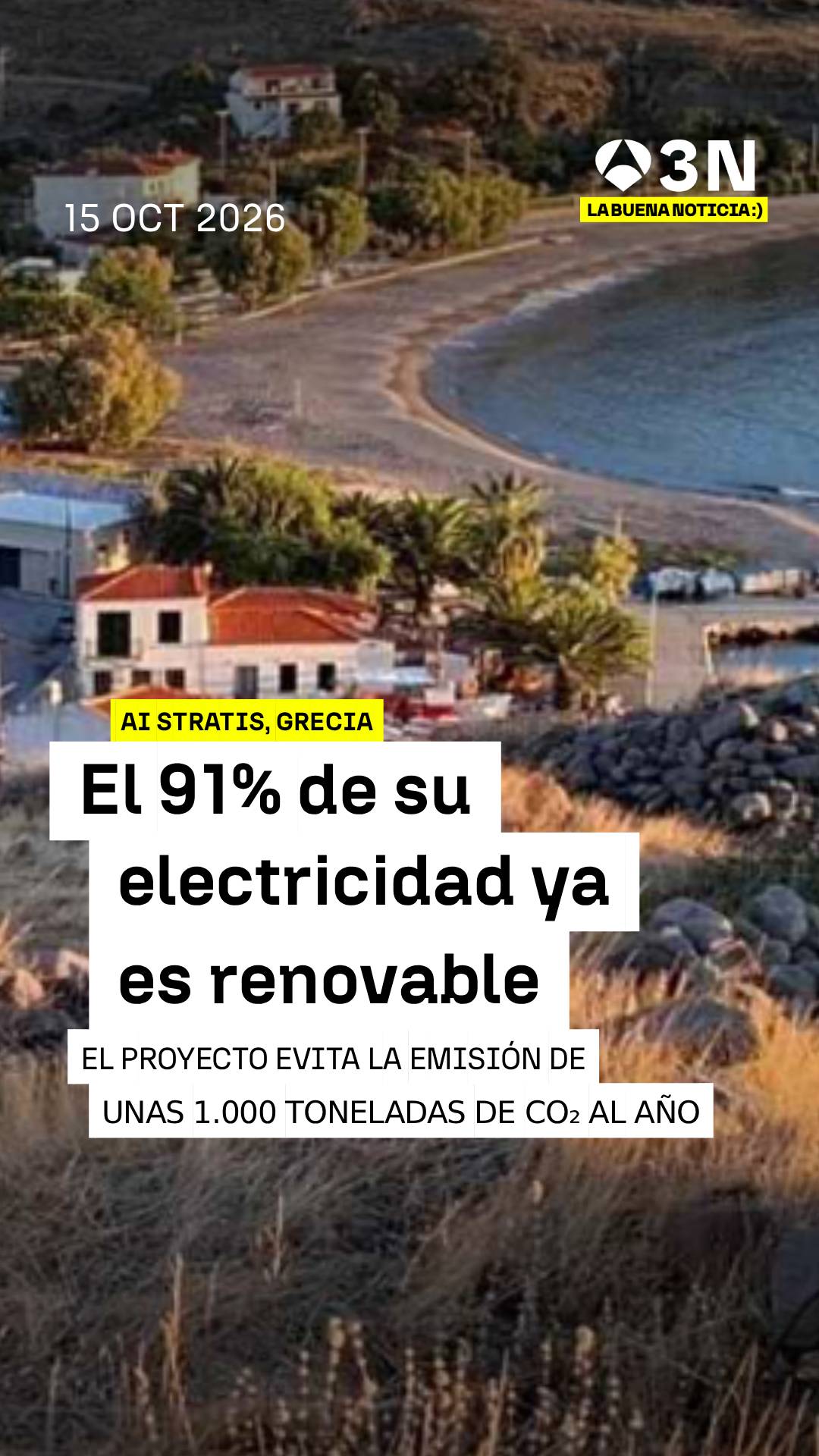⚡ Del diésel al sol y el viento: Una pequeña isla griega ya genera el 91% de su electricidad con energías renovables
