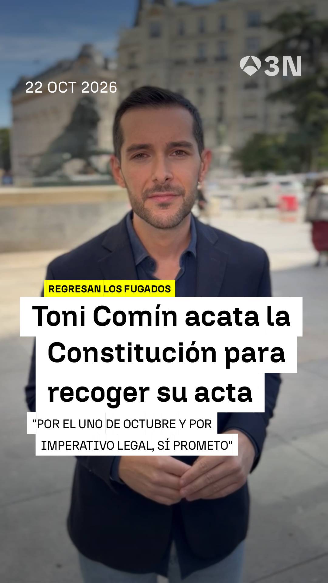 🔴👉🏼 Toni Comín, otro de los beneficiados por la amnistía, ha acatado hoy la Constitución para recoger su acta de eurodiputado