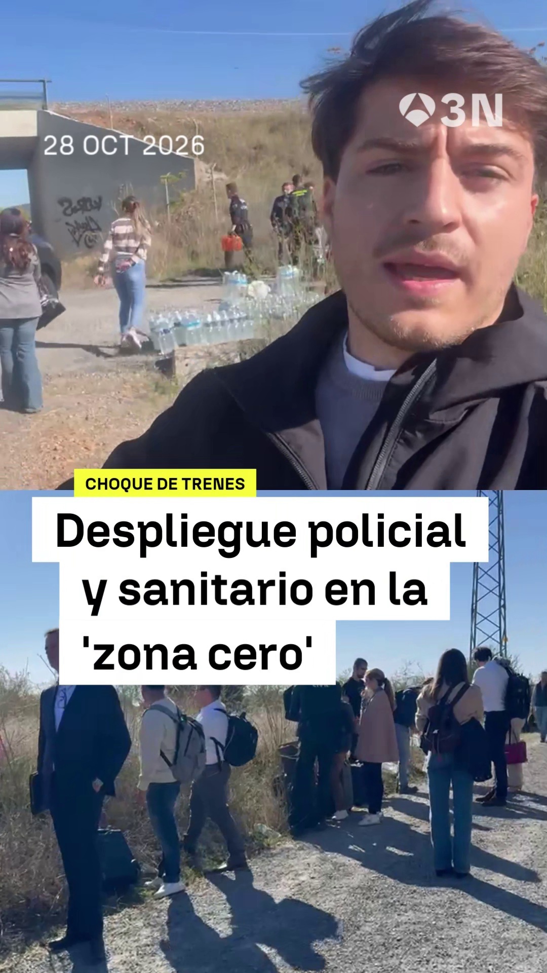 🔴 Despliegue policial y sanitario en la zona cero tras el choque de trenes