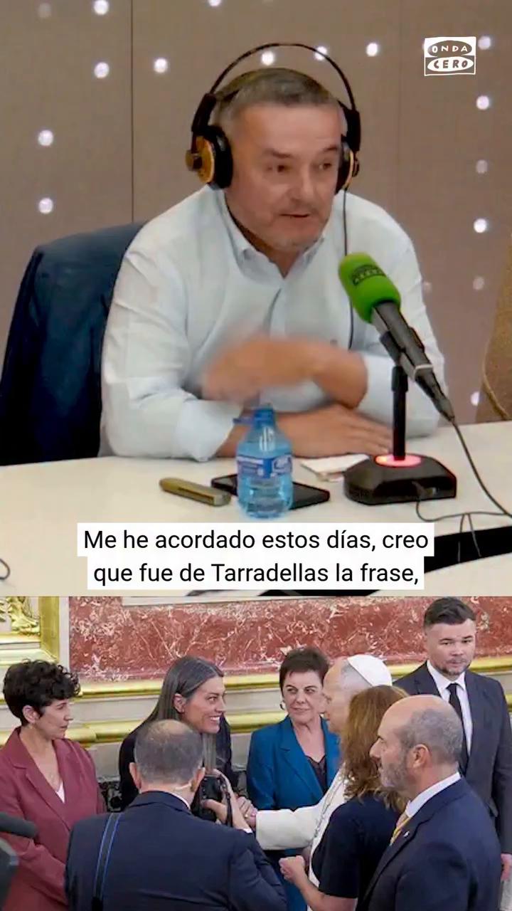 🗣️ Chema Crespo, en la tertulia de @masdeunoondacero, sobre el saludo de Míriam Nogueras al papa León XIV: 