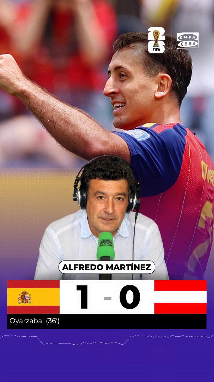 🎙️ Así narró @alfremartinezz el gol de Oyarzabal que acerca a España a octavos de final del Mundial