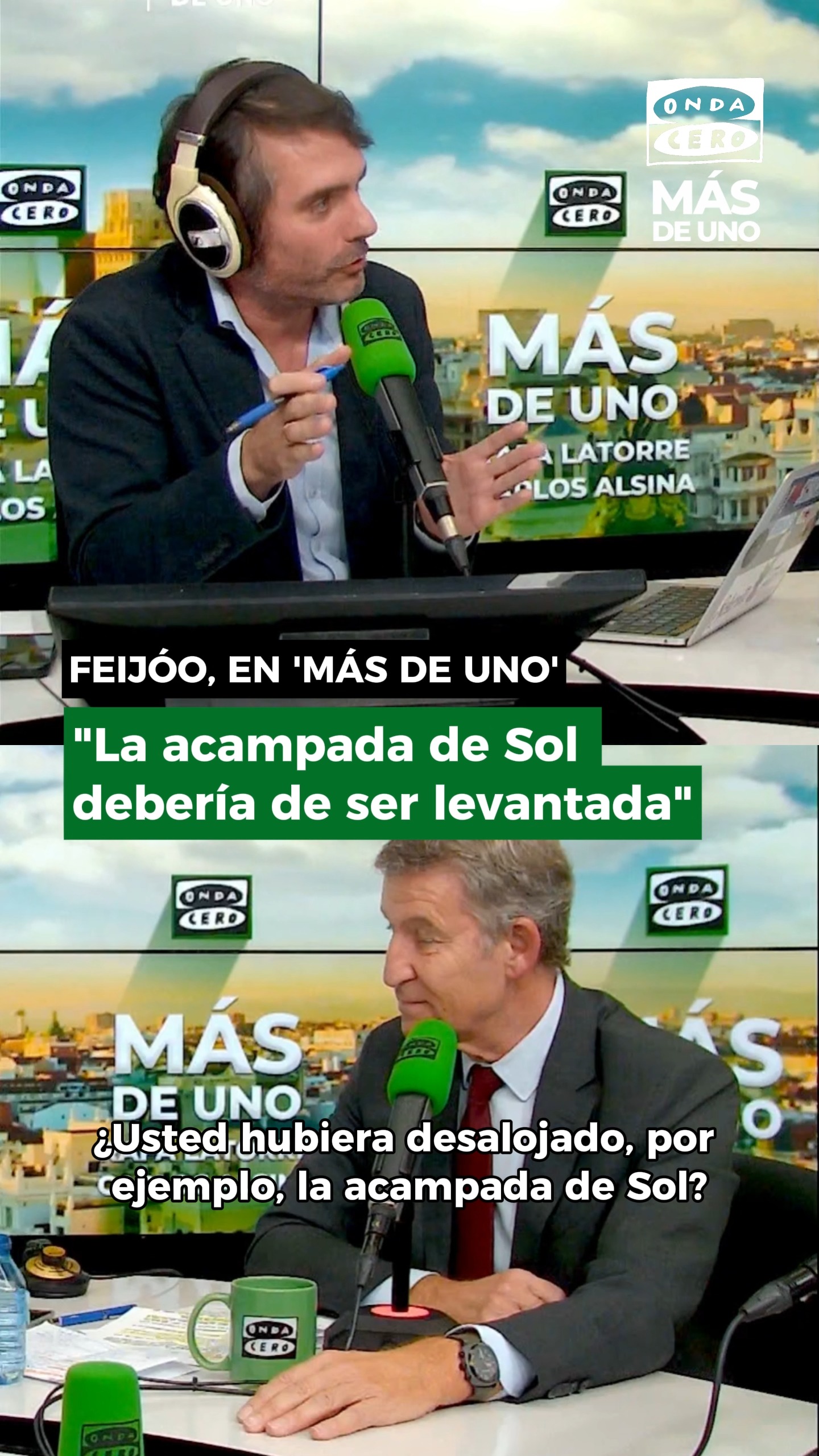 🎙️ Feijóo defiende que la acampada de Sol debería de 