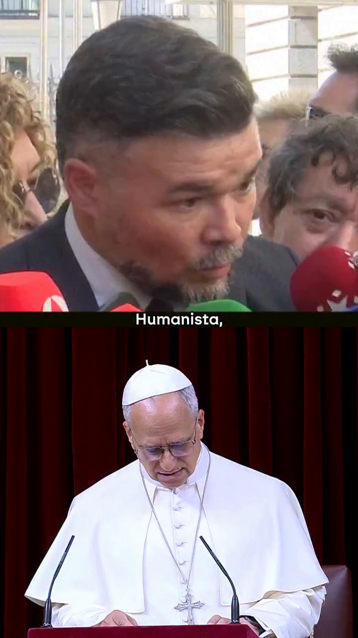 Gabriel Rufián analiza el discurso del papa León XIV sobre la necesidad de acoger a migrantes: 